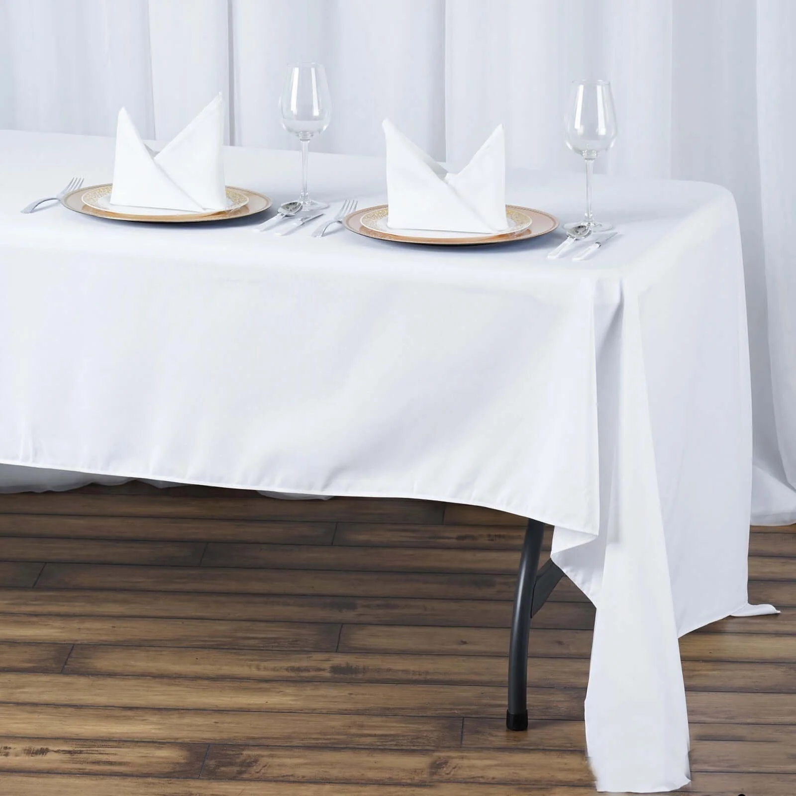 Premium Polyester Rectangle Tablecloth 60"x126" White - 220GSM Wrinkle-Resistant & Durable Table Cover - Image 6