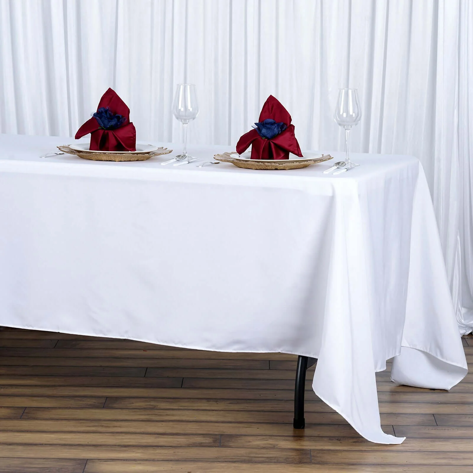 Premium Polyester Rectangle Tablecloth 72"x120" White - 220GSM Wrinkle-Resistant and Durable Finish for Chic Weddings & Events - Image 3