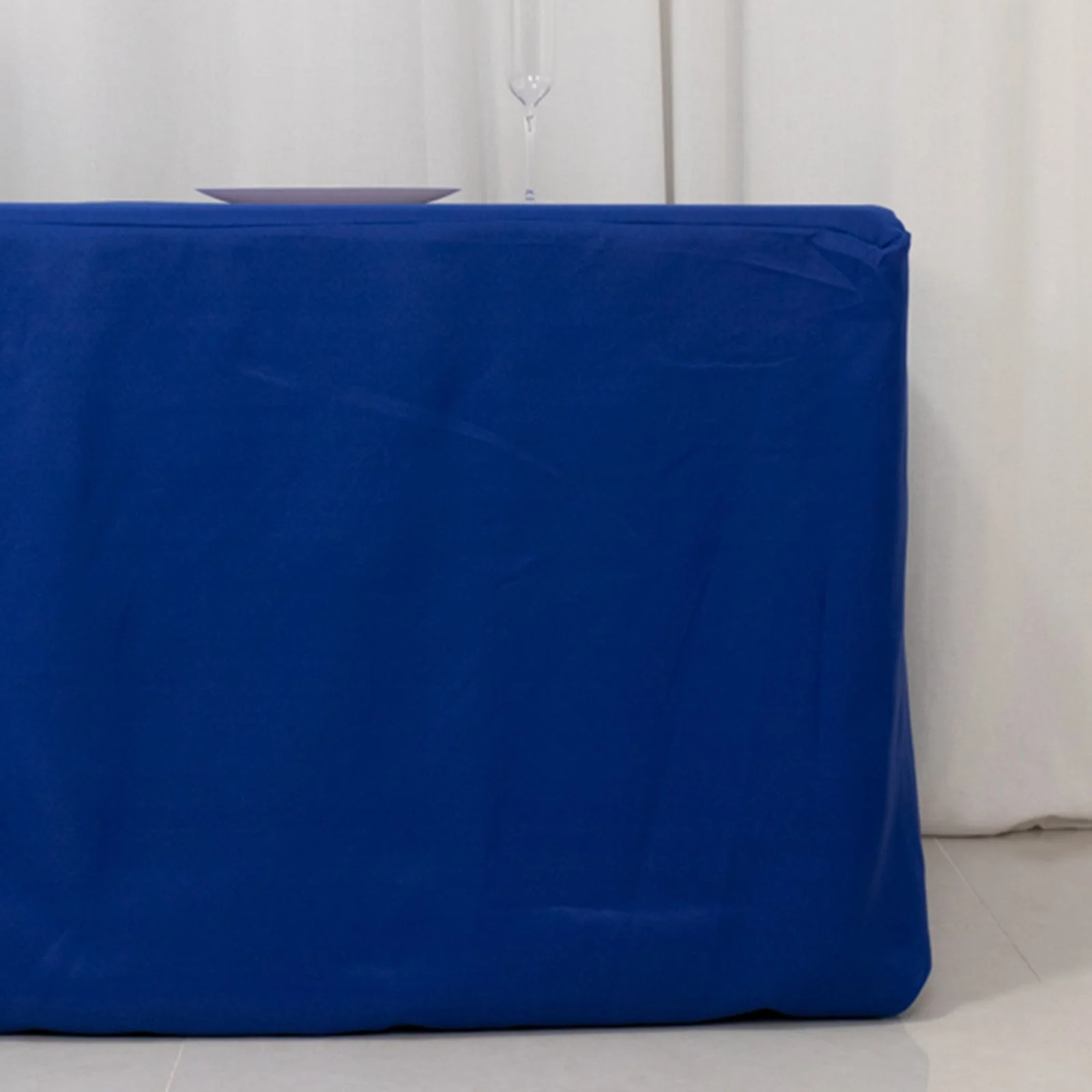 Premium Polyester Rectangle Tablecloth 8ft Royal Blue - Durable Fitted 220GSM Table Cover - Image 2