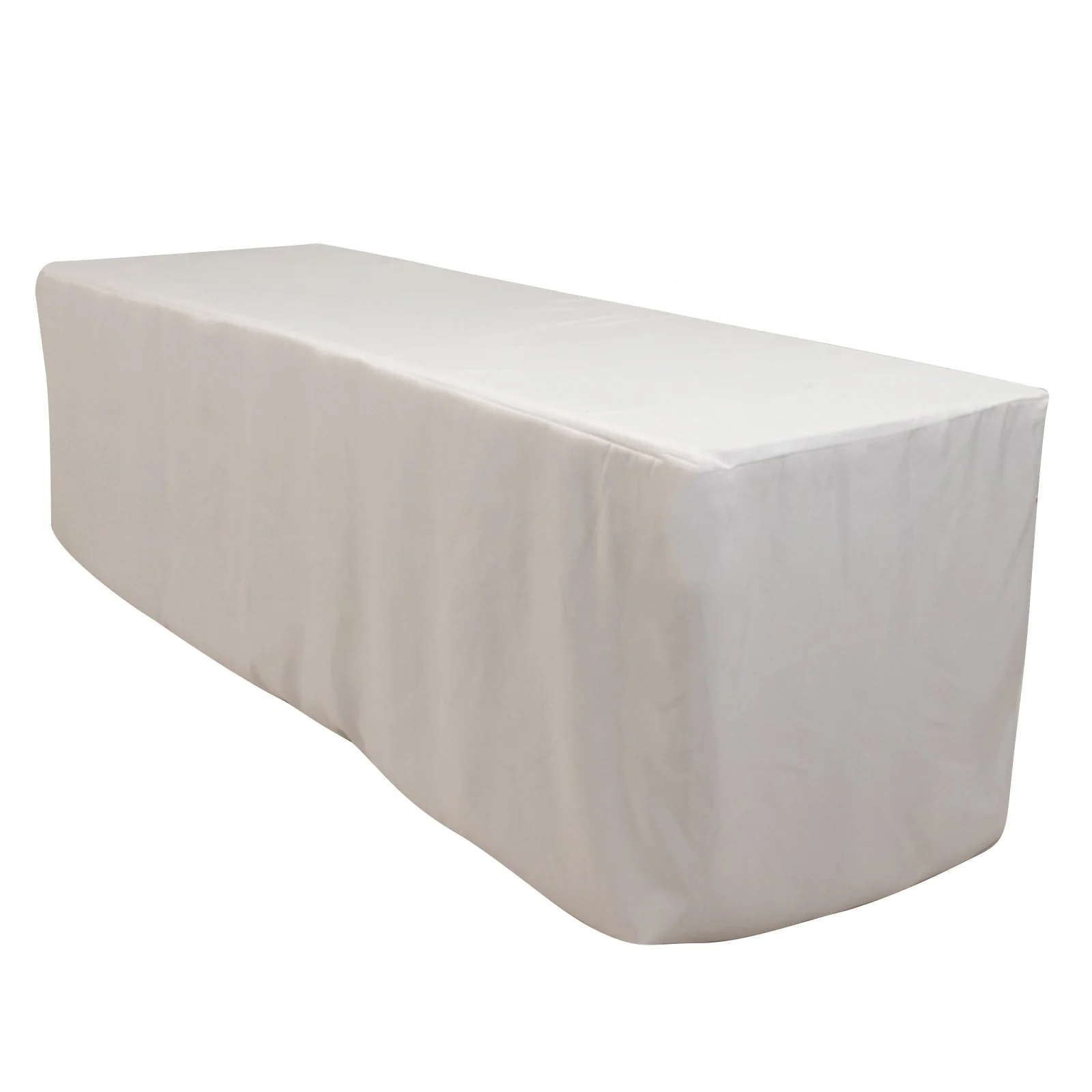 Premium Polyester Rectangle Tablecloth 8ft White - Durable Fitted 220GSM Table Cover for Catering Events & Parties - Image 4