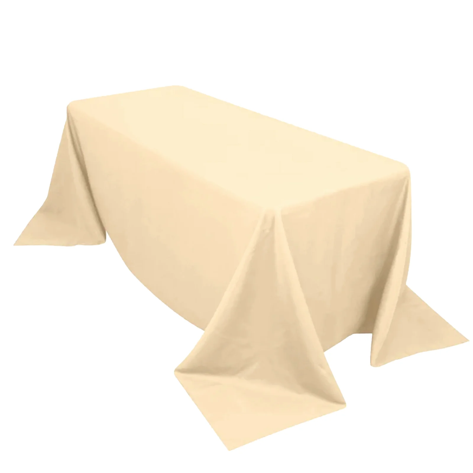 Premium Polyester Rectangle Tablecloth 90"x132" Beige - Seamless 220GSM Wrinkle-Resistant & Durable Fabric - Image 6