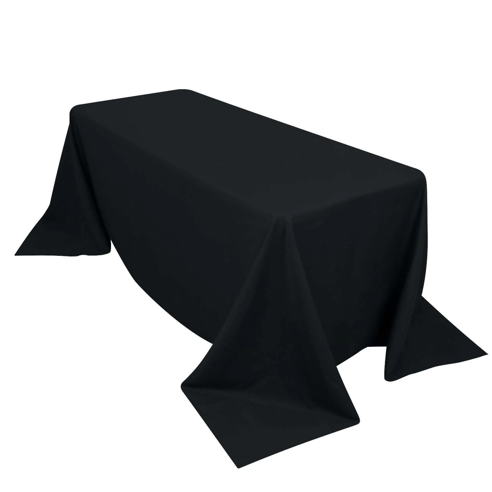 Premium Polyester Rectangle Tablecloth 90"x132" Black - Seamless 220GSM Wrinkle-Resistant & Durable Fabric - Image 6