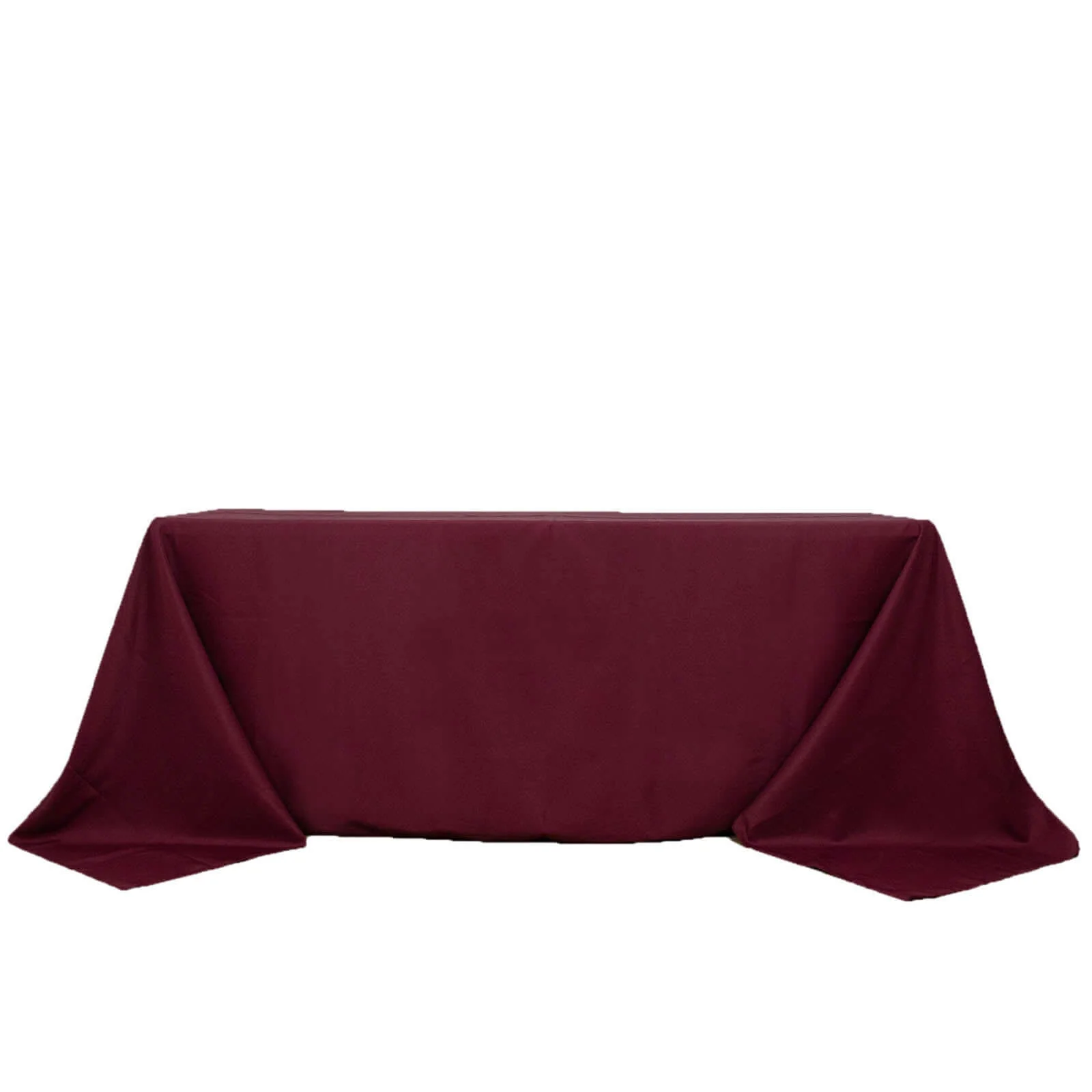 Premium Polyester Rectangle Tablecloth 90"x132" Burgundy - Seamless 220GSM Wrinkle-Resistant & Durable Fabric - Image 6