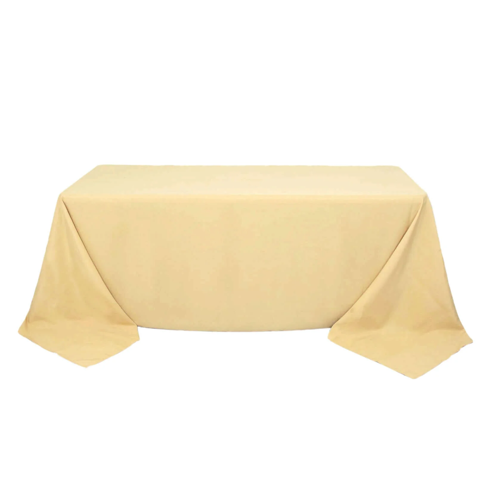 Premium Polyester Rectangle Tablecloth 90"x132" Champagne - Seamless 220GSM Wrinkle-Resistant & Durable Fabric - Image 5