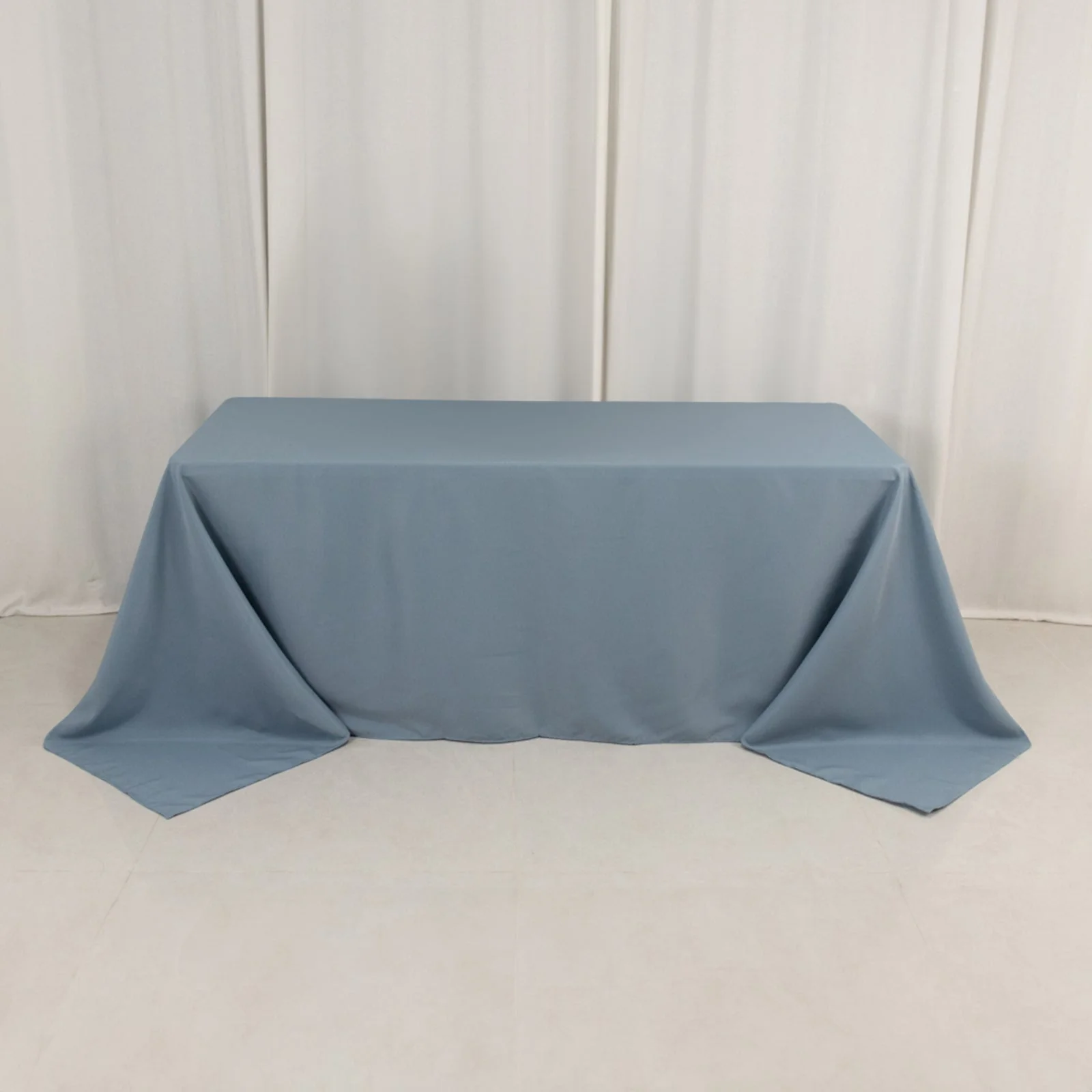 Premium Polyester Rectangle Tablecloth 90"x132" Dusty Blue - Seamless 220GSM Wrinkle-Resistant & Durable Fabric
