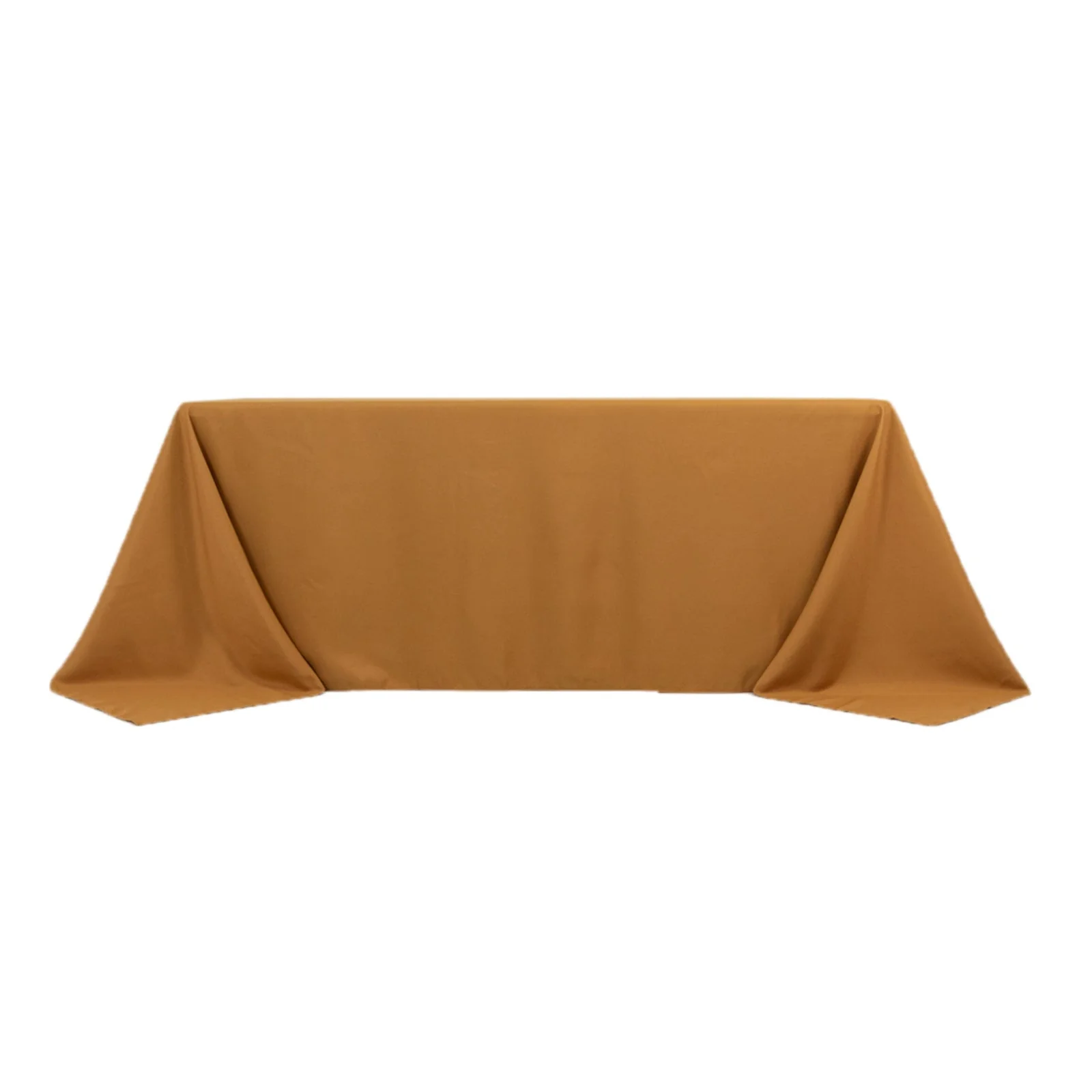 Premium Polyester Rectangle Tablecloth 90"x132" Gold - Seamless 220GSM Wrinkle-Resistant & Durable Fabric - Image 6