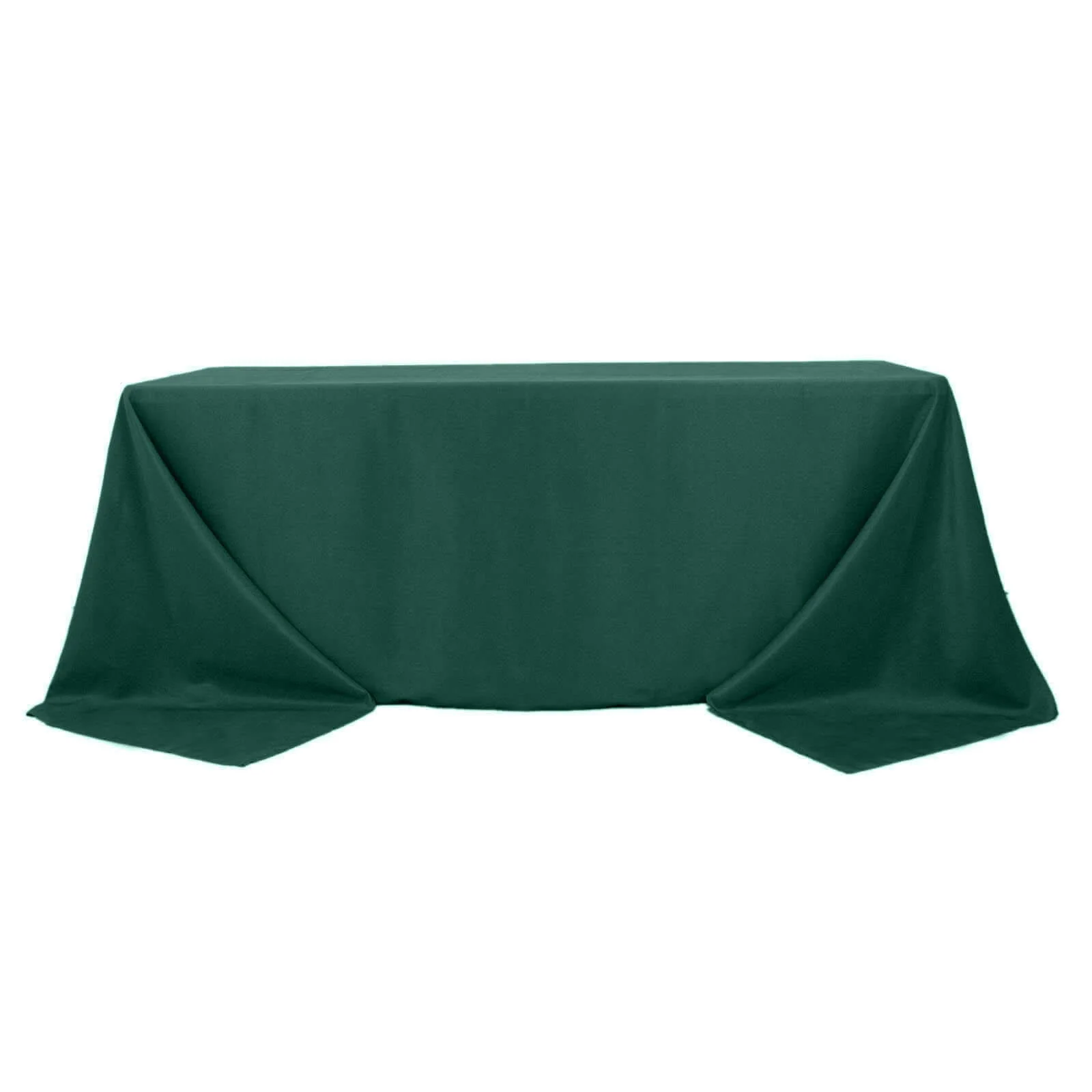 Premium Polyester Rectangle Tablecloth 90"x132" Hunter Emerald Green - Seamless 220GSM Wrinkle-Resistant & Durable Fabric - Image 7