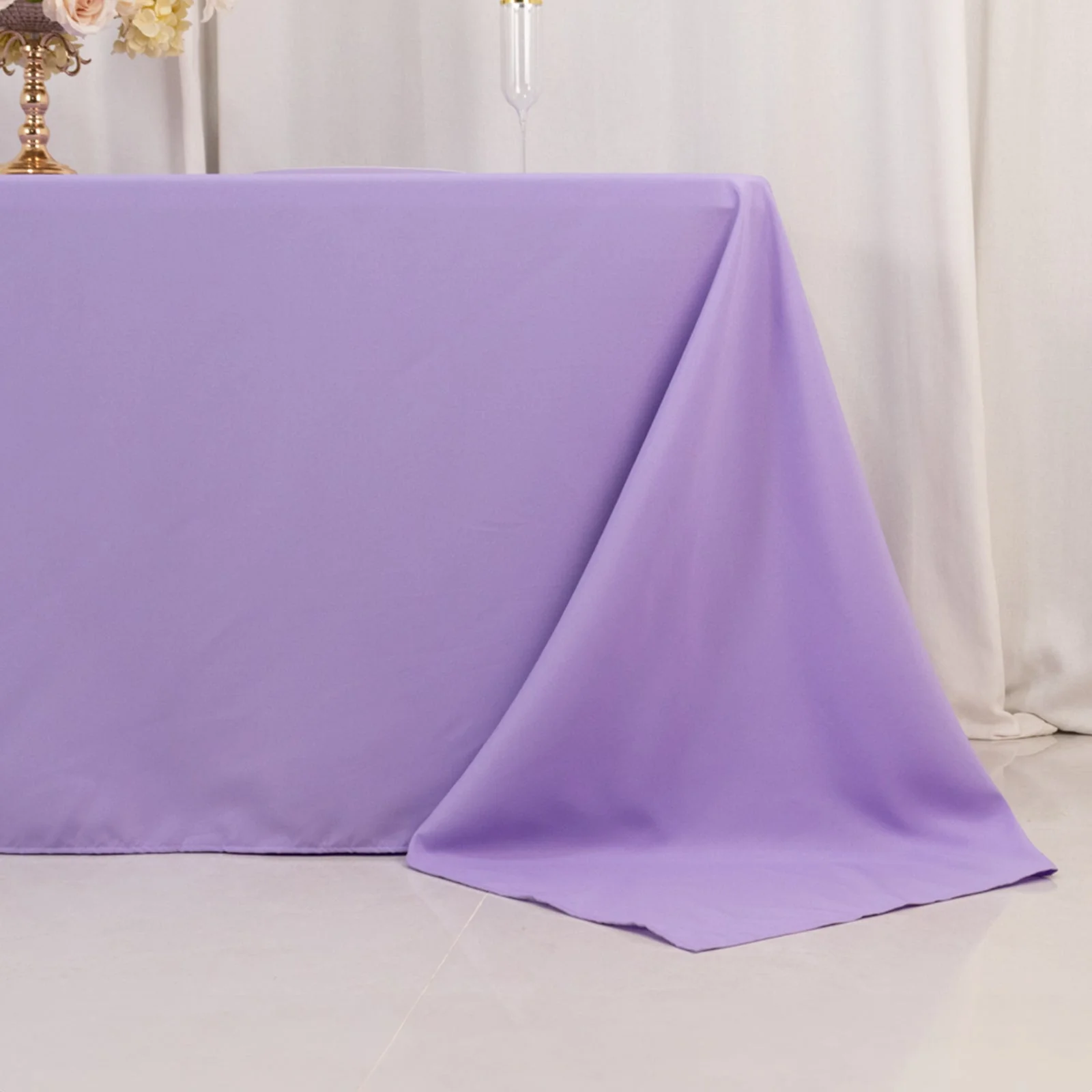 Premium Polyester Rectangle Tablecloth 90"x132" Lavender Lilac - Seamless 220GSM Wrinkle-Resistant & Durable Fabric - Image 2