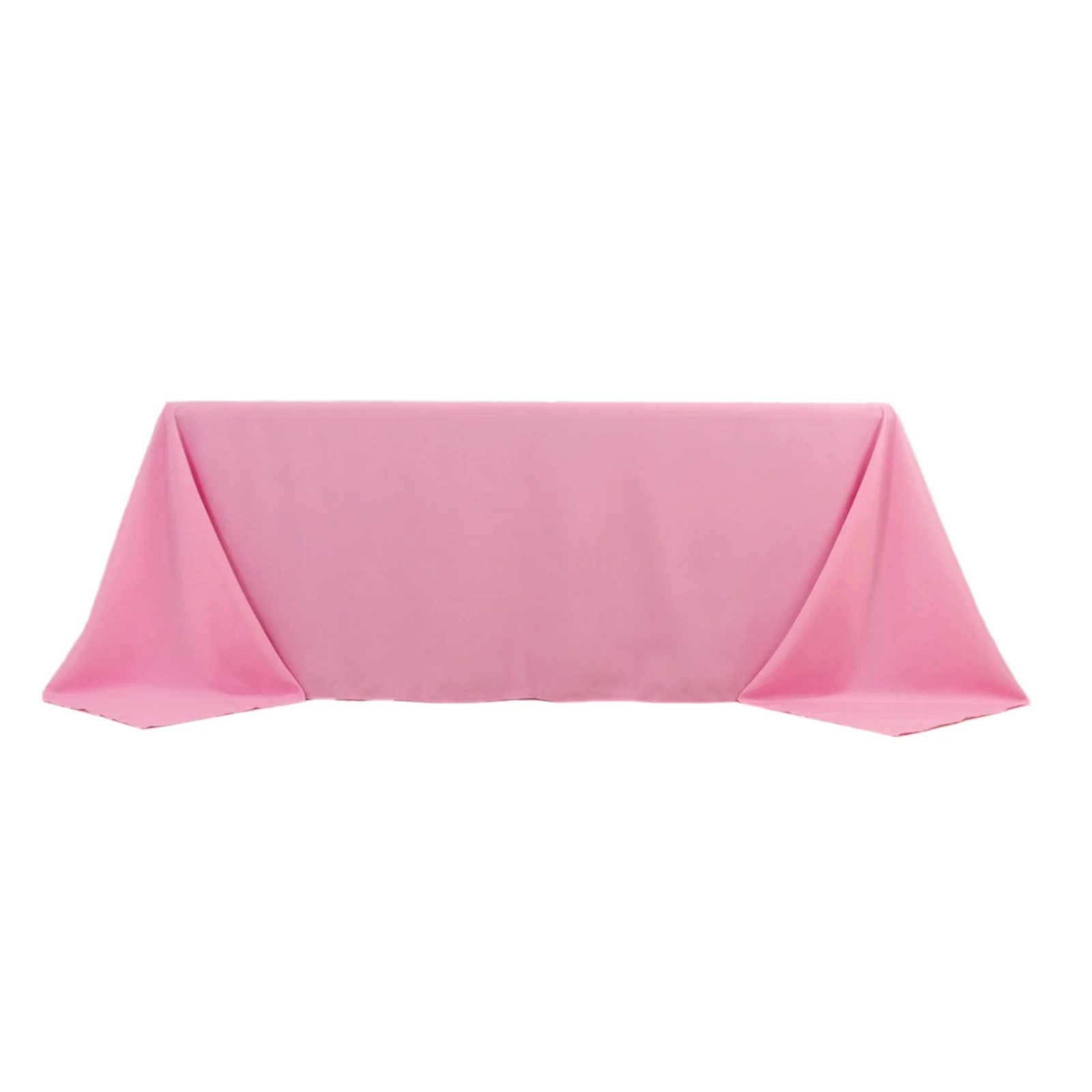 Premium Polyester Rectangle Tablecloth 90"x132" Pink - Seamless 220GSM Wrinkle-Resistant & Durable Fabric - Image 6