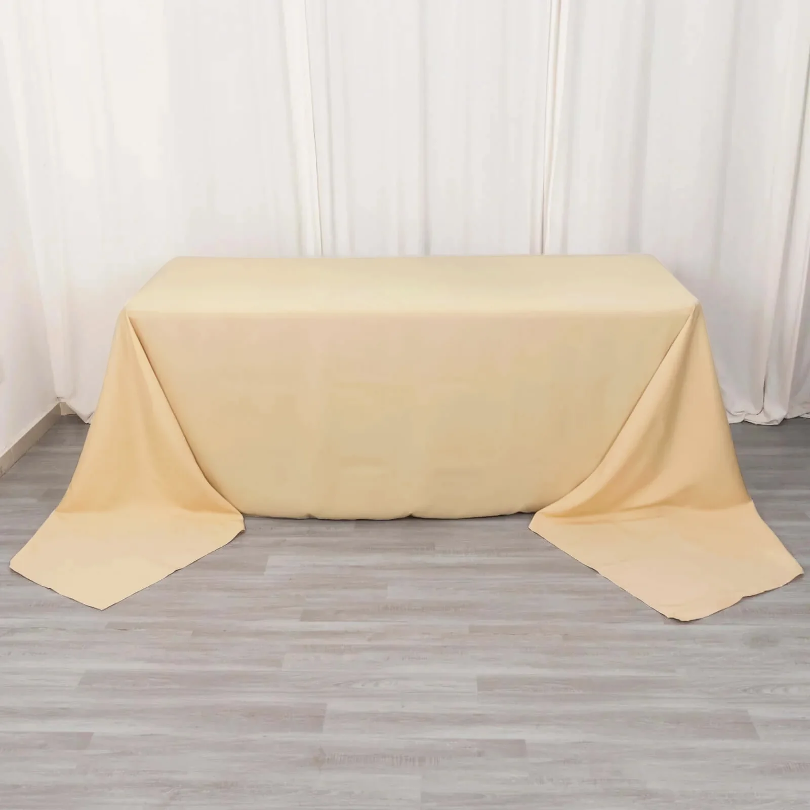 Premium Polyester Rectangle Tablecloth 90"x156" Beige - Seamless 220GSM Wrinkle-Resistant & Durable Finish