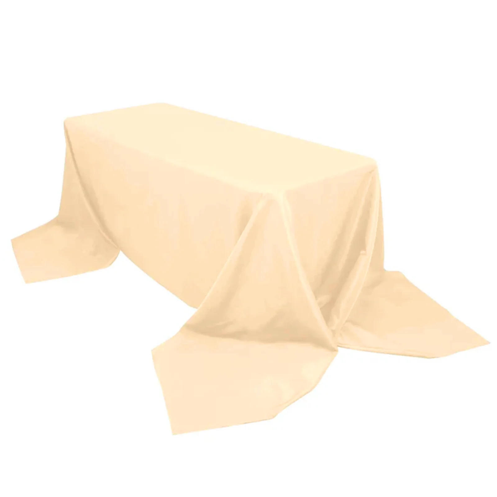 Premium Polyester Rectangle Tablecloth 90"x156" Beige - Seamless 220GSM Wrinkle-Resistant & Durable Finish - Image 5