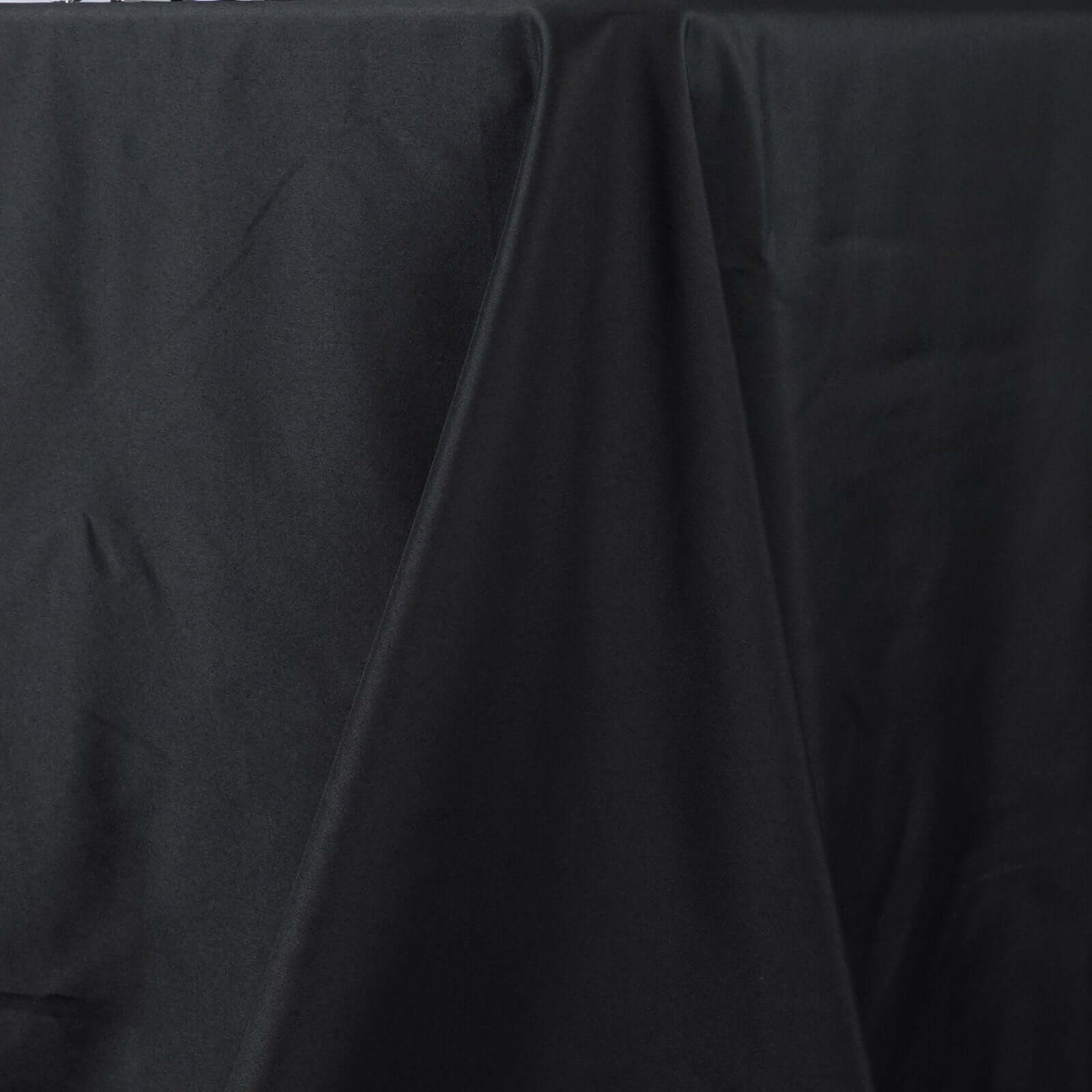 Premium Polyester Rectangle Tablecloth 90"x156" Black - Seamless 220GSM Wrinkle-Resistant & Durable Finish - Image 2