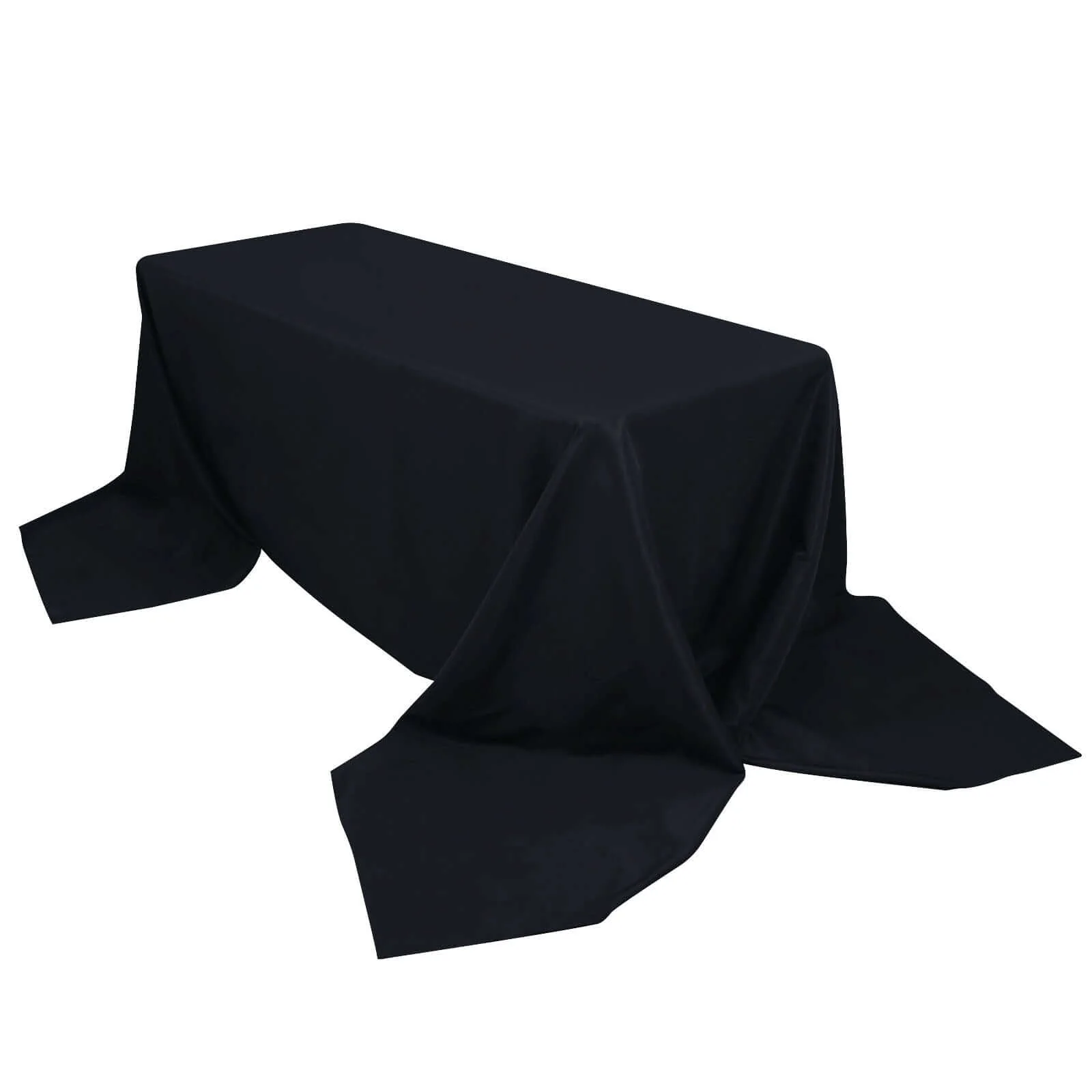 Premium Polyester Rectangle Tablecloth 90"x156" Black - Seamless 220GSM Wrinkle-Resistant & Durable Finish - Image 3