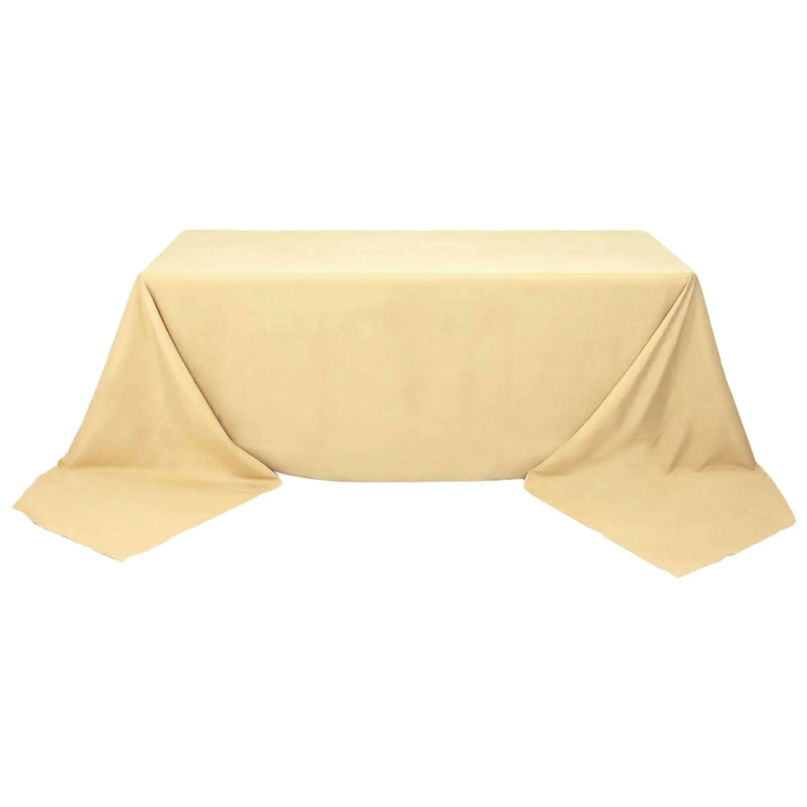 Premium Polyester Rectangle Tablecloth 90"x156" Champagne - Seamless 220GSM Wrinkle-Resistant & Durable Finish - Image 6
