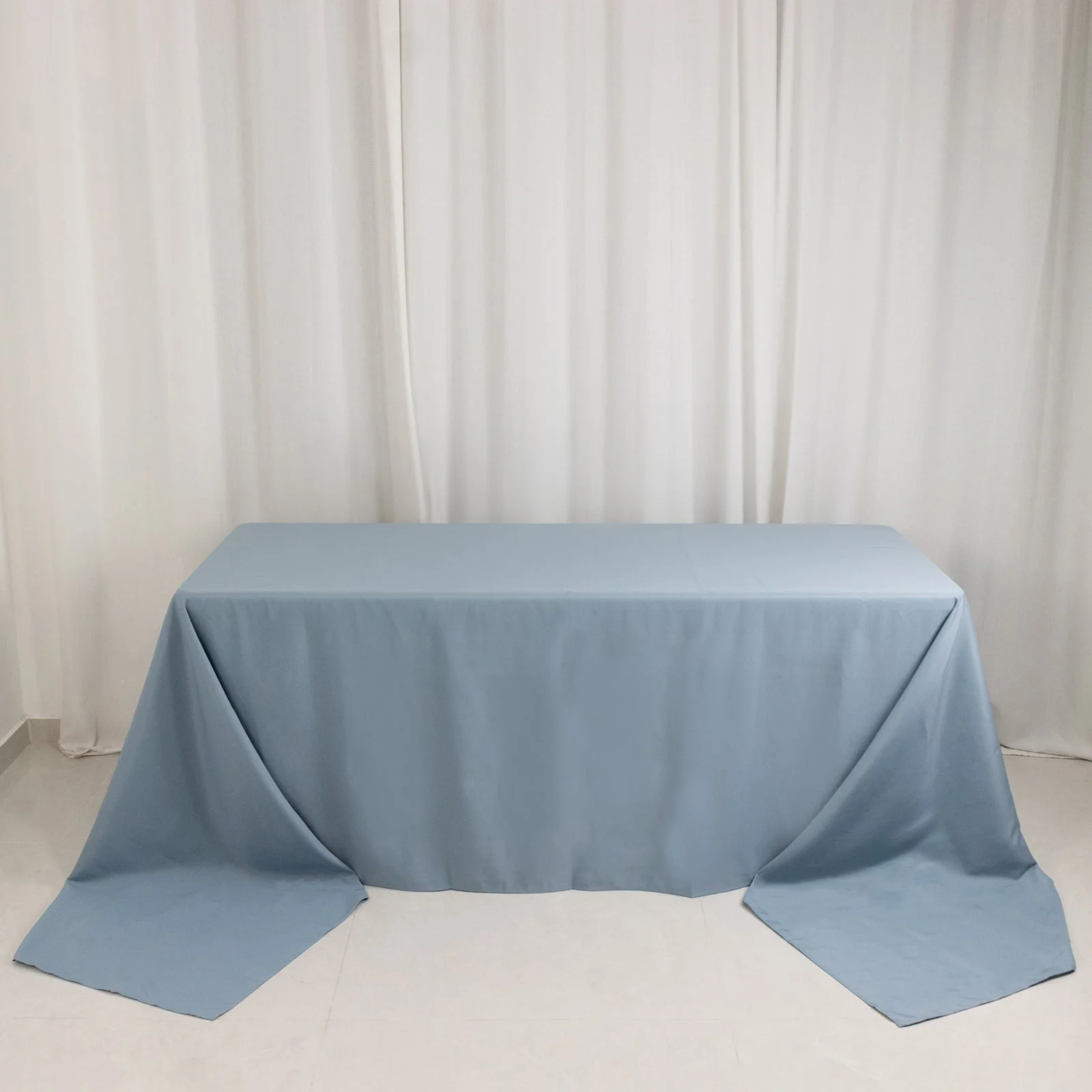 Premium Polyester Rectangle Tablecloth 90"x156" Dusty Blue - Seamless 220GSM Wrinkle-Resistant & Durable Finish