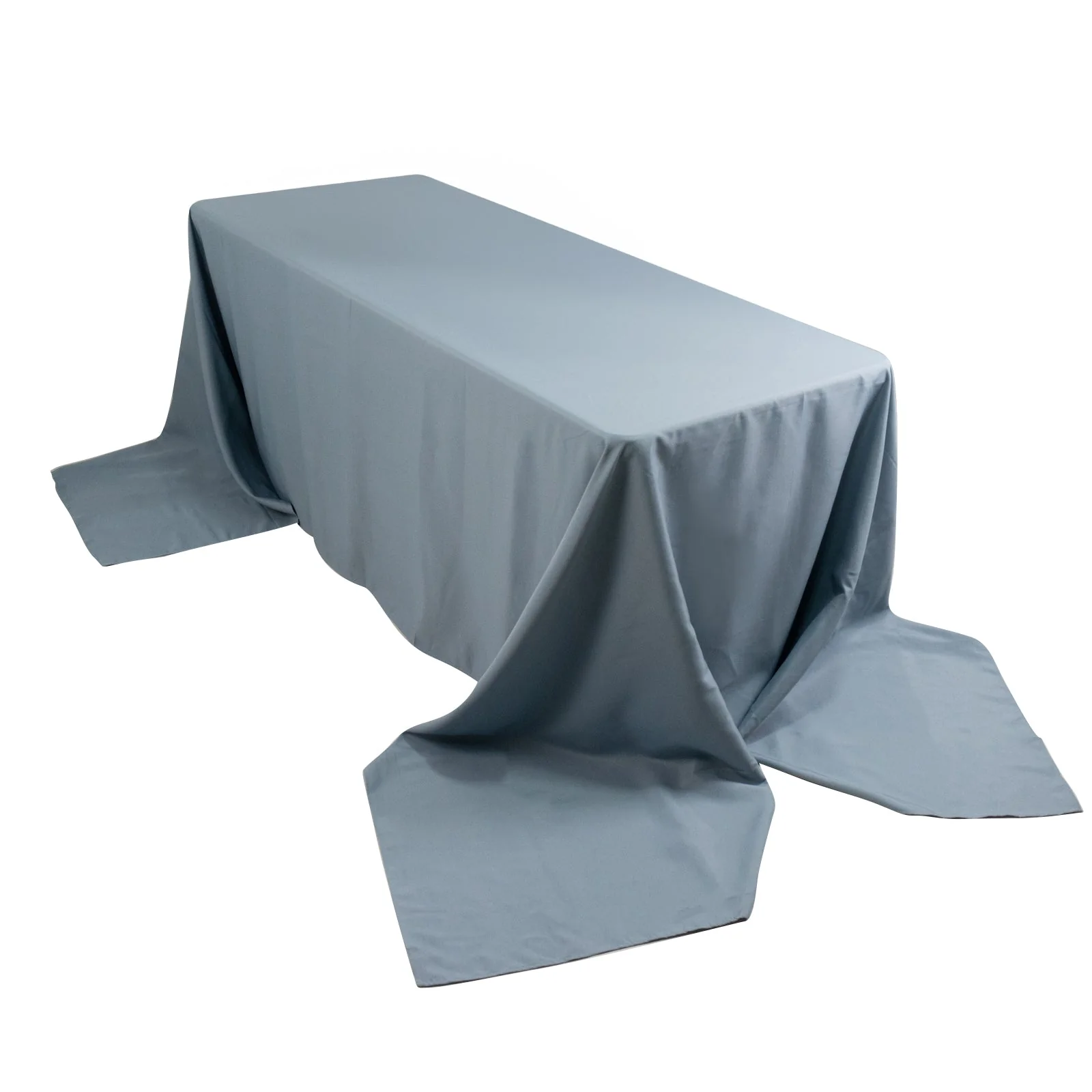 Premium Polyester Rectangle Tablecloth 90"x156" Dusty Blue - Seamless 220GSM Wrinkle-Resistant & Durable Finish - Image 3