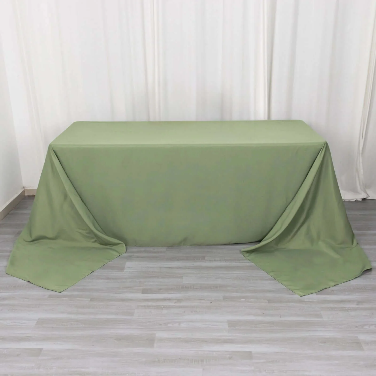 Premium Polyester Rectangle Tablecloth 90"x156" Dusty Sage Green - Seamless 220GSM Wrinkle-Resistant & Durable Finish