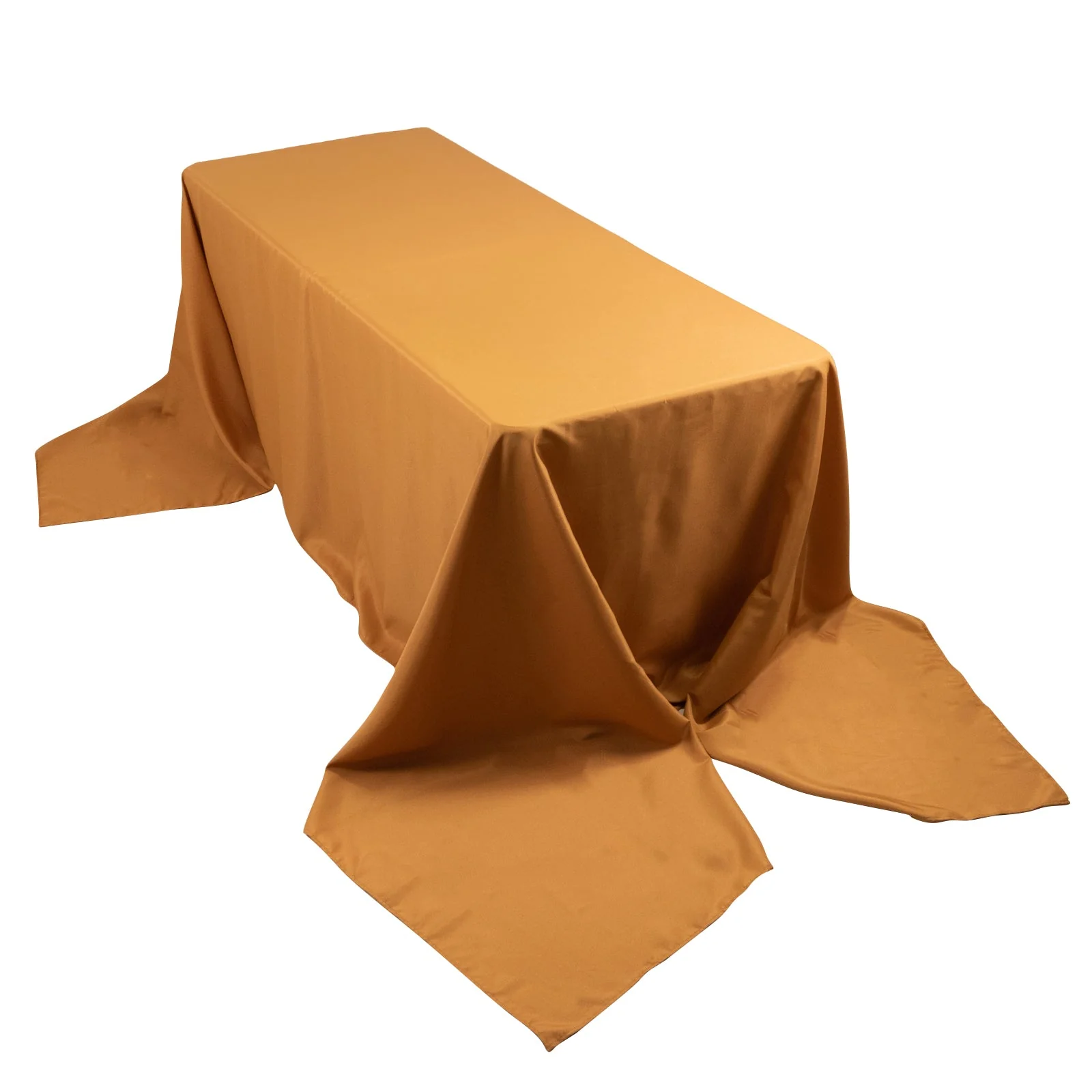 Premium Polyester Rectangle Tablecloth 90"x156" Gold - Seamless 220GSM Wrinkle-Resistant & Durable Finish - Image 3