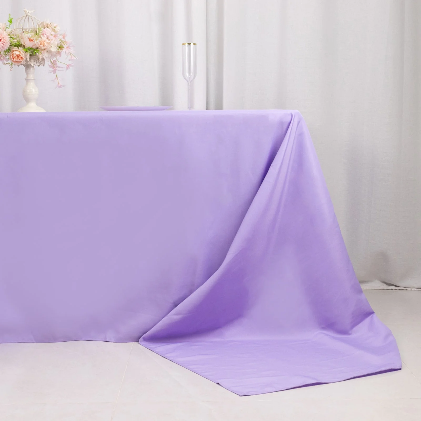 Premium Polyester Rectangle Tablecloth 90"x156" Lavender Lilac - Seamless 220GSM Wrinkle-Resistant & Durable Finish - Image 2