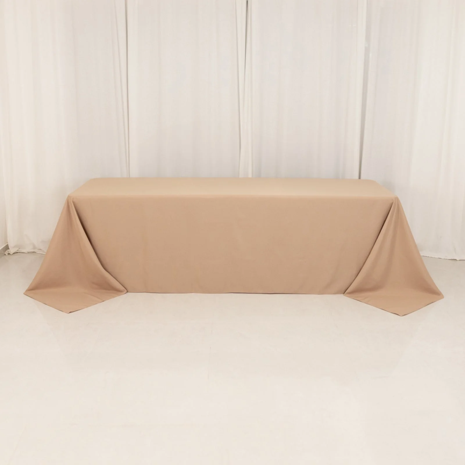Premium Polyester Rectangle Tablecloth 90"x156" Nude - Seamless 220GSM Wrinkle-Resistant & Durable Finish