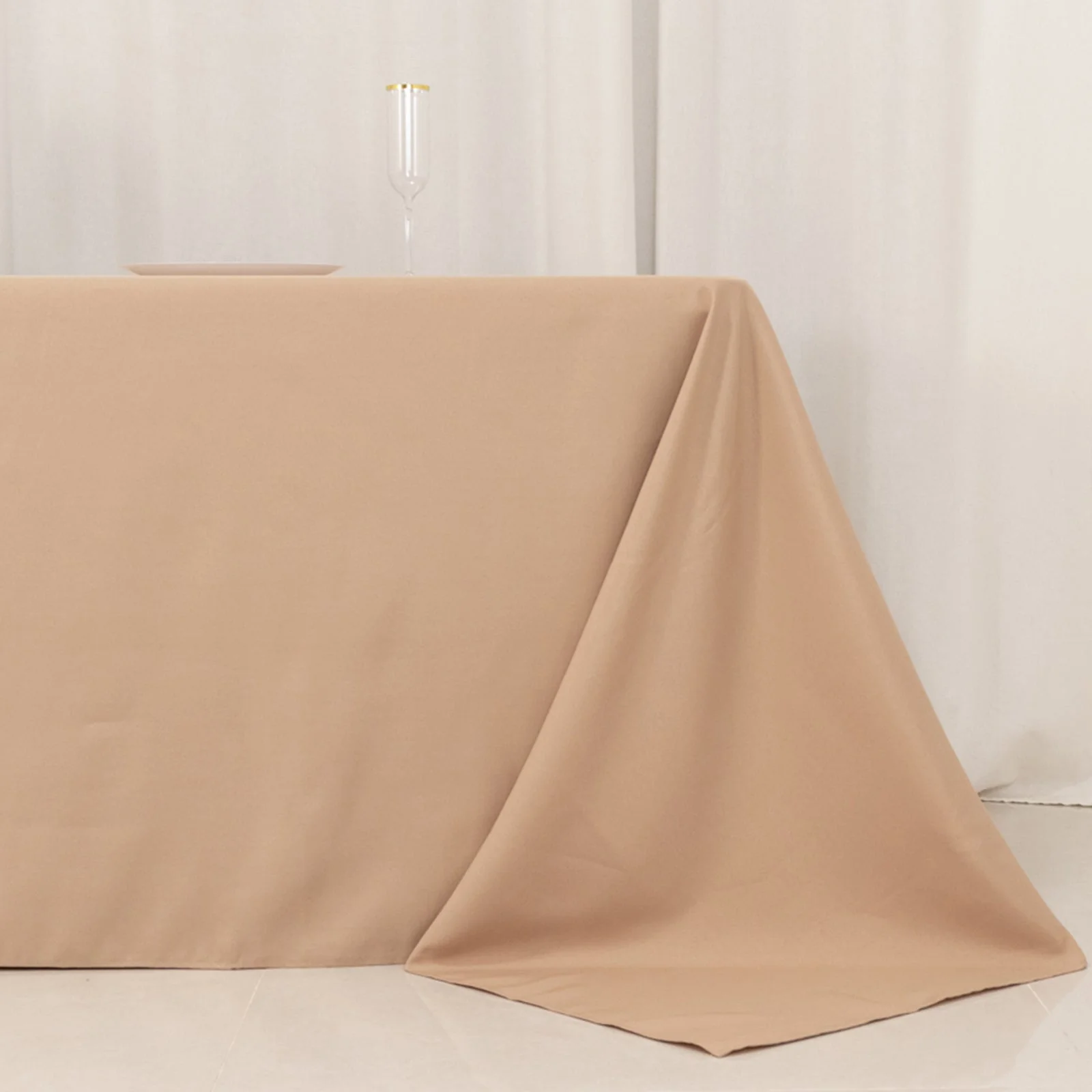 Premium Polyester Rectangle Tablecloth 90"x156" Nude - Seamless 220GSM Wrinkle-Resistant & Durable Finish - Image 2