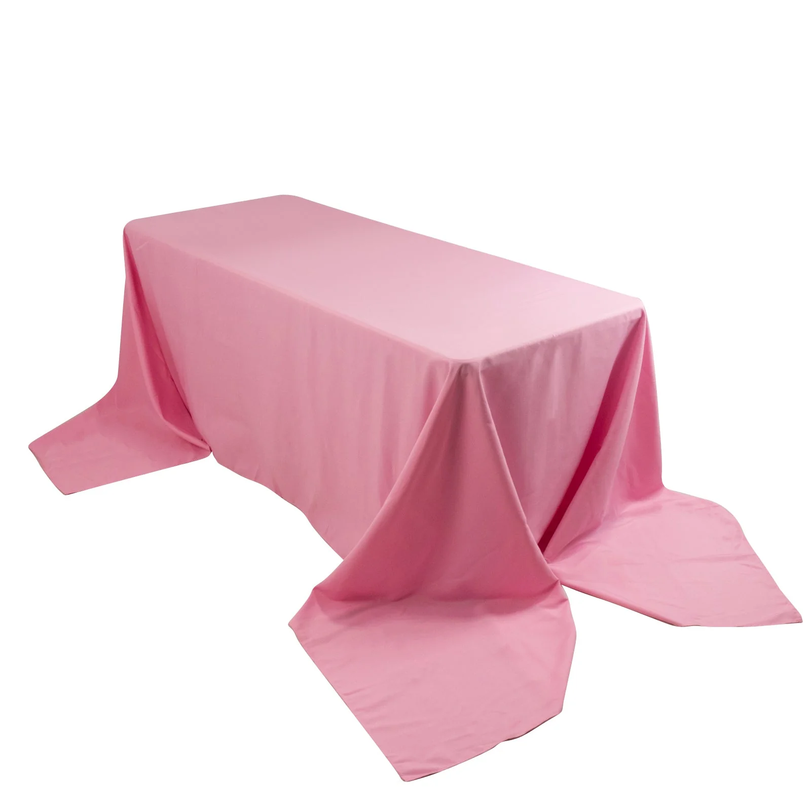 Premium Polyester Rectangle Tablecloth 90"x156" Pink - Seamless 220GSM Wrinkle-Resistant & Durable Finish - Image 3