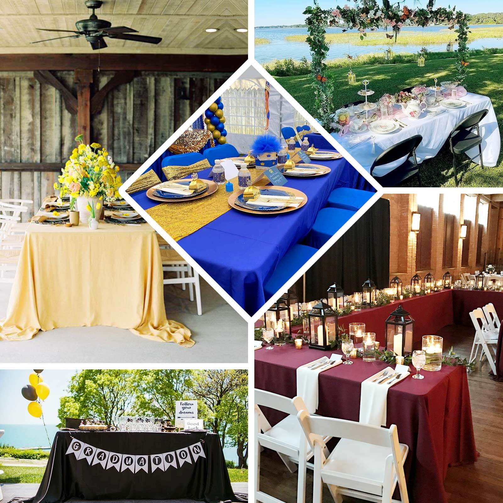 Premium Polyester Rectangle Tablecloth 90"x156" Purple - Seamless 220GSM Wrinkle-Resistant & Durable Finish - Image 5