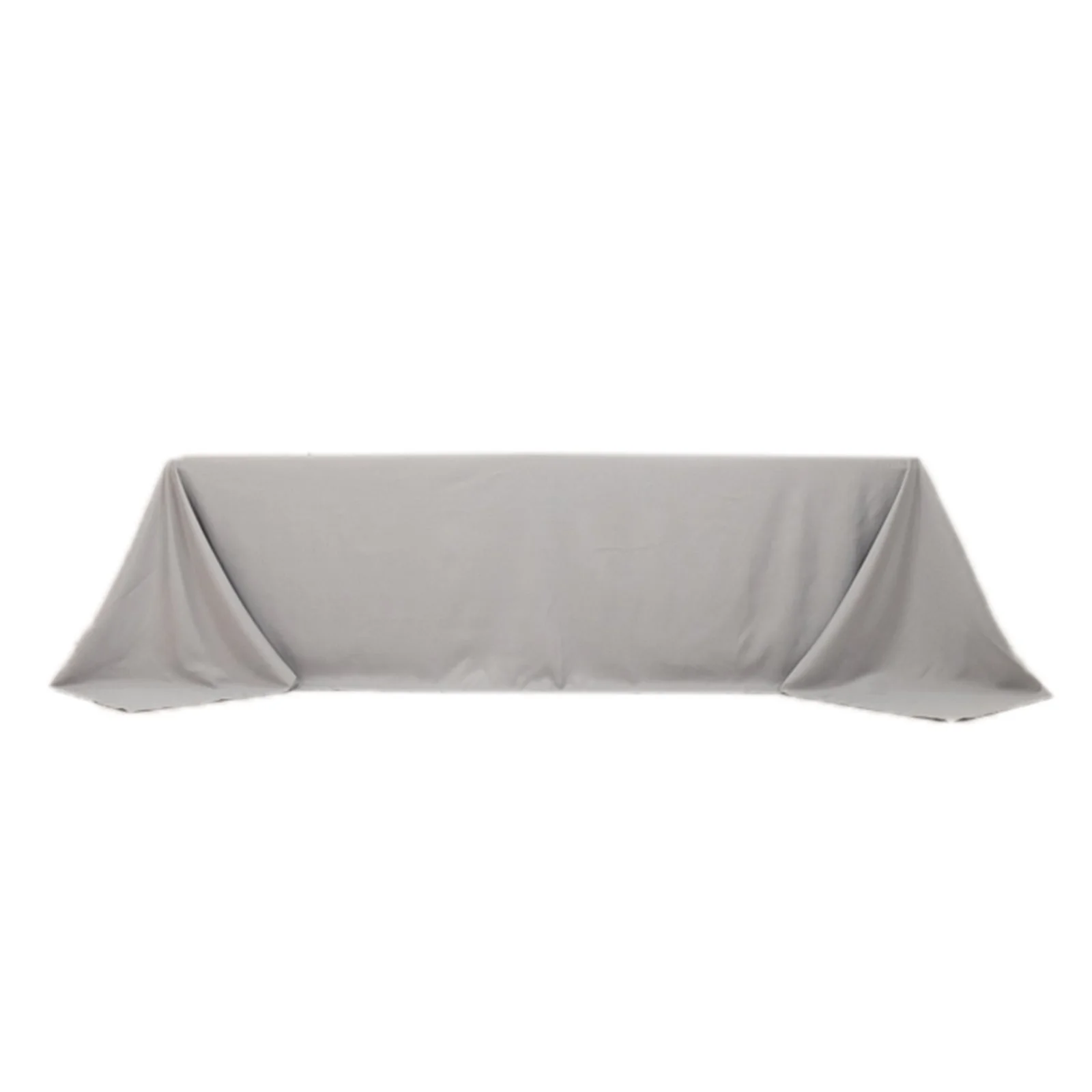 Premium Polyester Rectangle Tablecloth 90"x156" Silver - Seamless 220GSM Wrinkle-Resistant & Durable Finish - Image 7