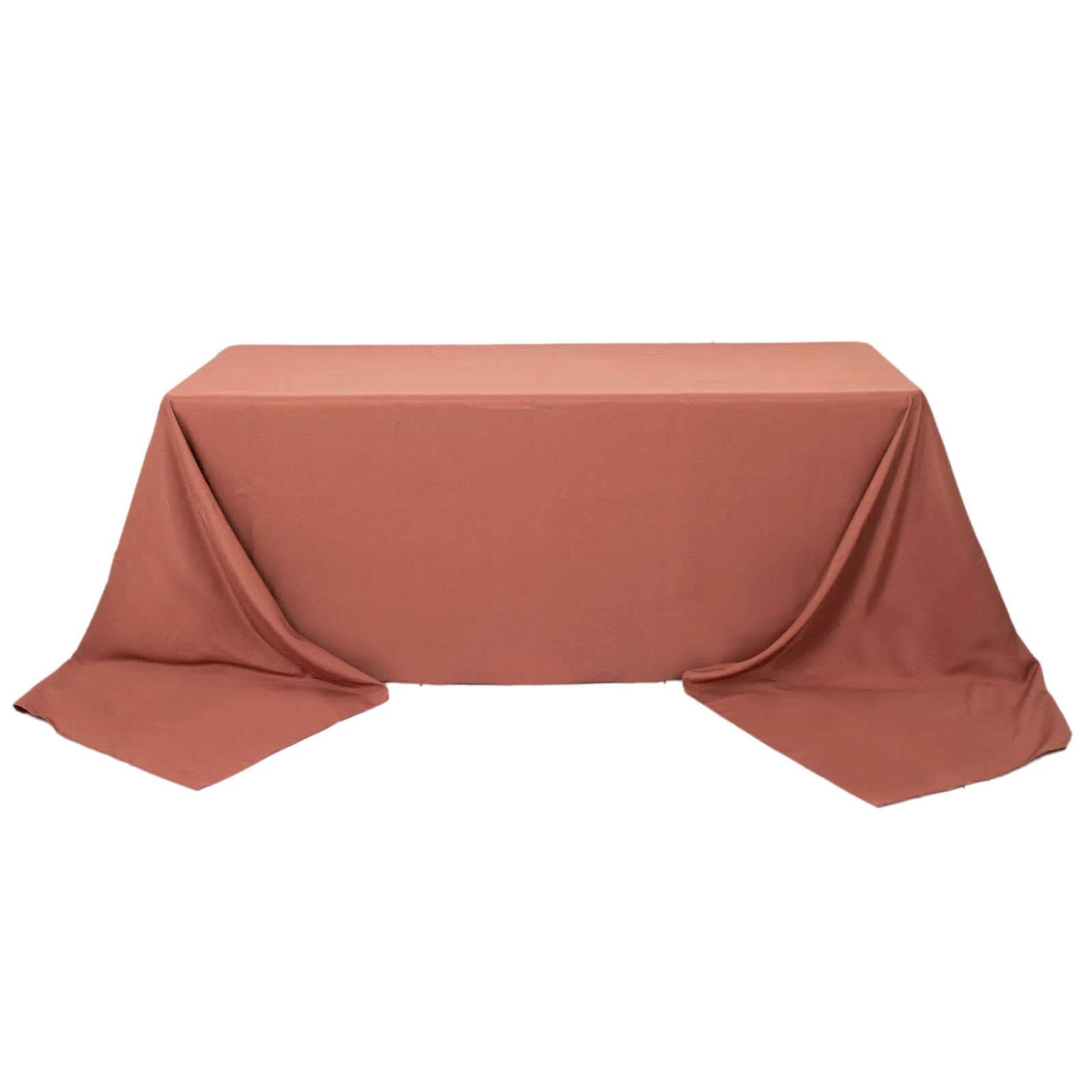 Premium Polyester Rectangle Tablecloth 90"x156" Terracotta (Rust) - Seamless 220GSM Wrinkle-Resistant & Durable Finish - Image 6