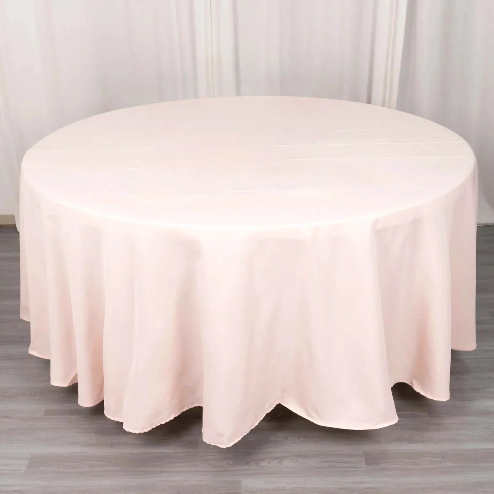 Premium Polyester Round Tablecloth 108" Blush - 220GSM Wrinkle-Resistant & Durable Table Cover