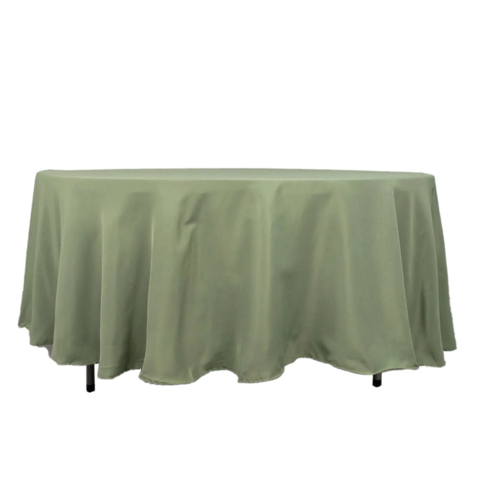 Premium Polyester Round Tablecloth 108" Dusty Sage Green - 220GSM Wrinkle-Resistant & Durable Table Cover - Image 5