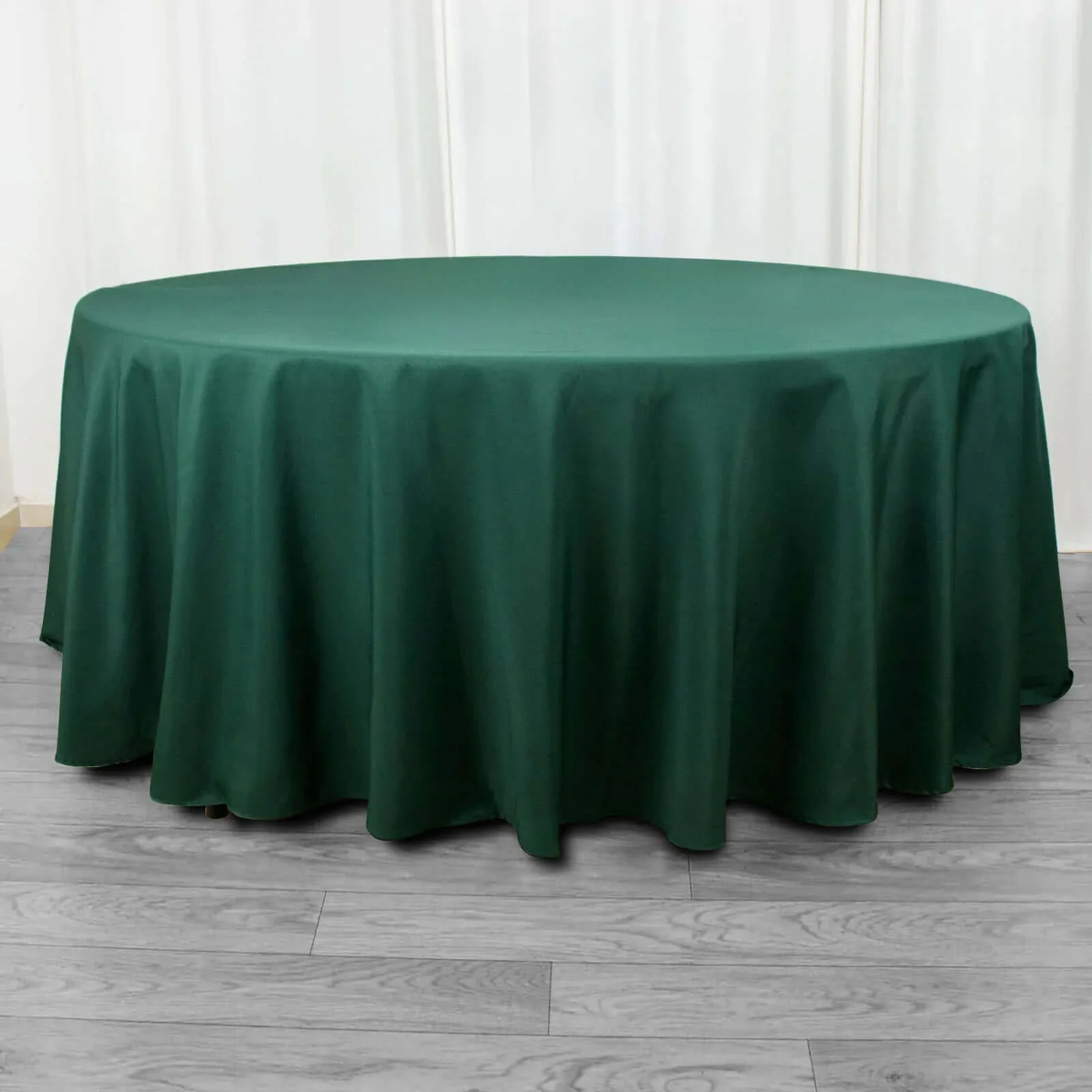 Premium Polyester Round Tablecloth 108" Hunter Emerald Green - 220GSM Wrinkle-Resistant & Durable Table Cover