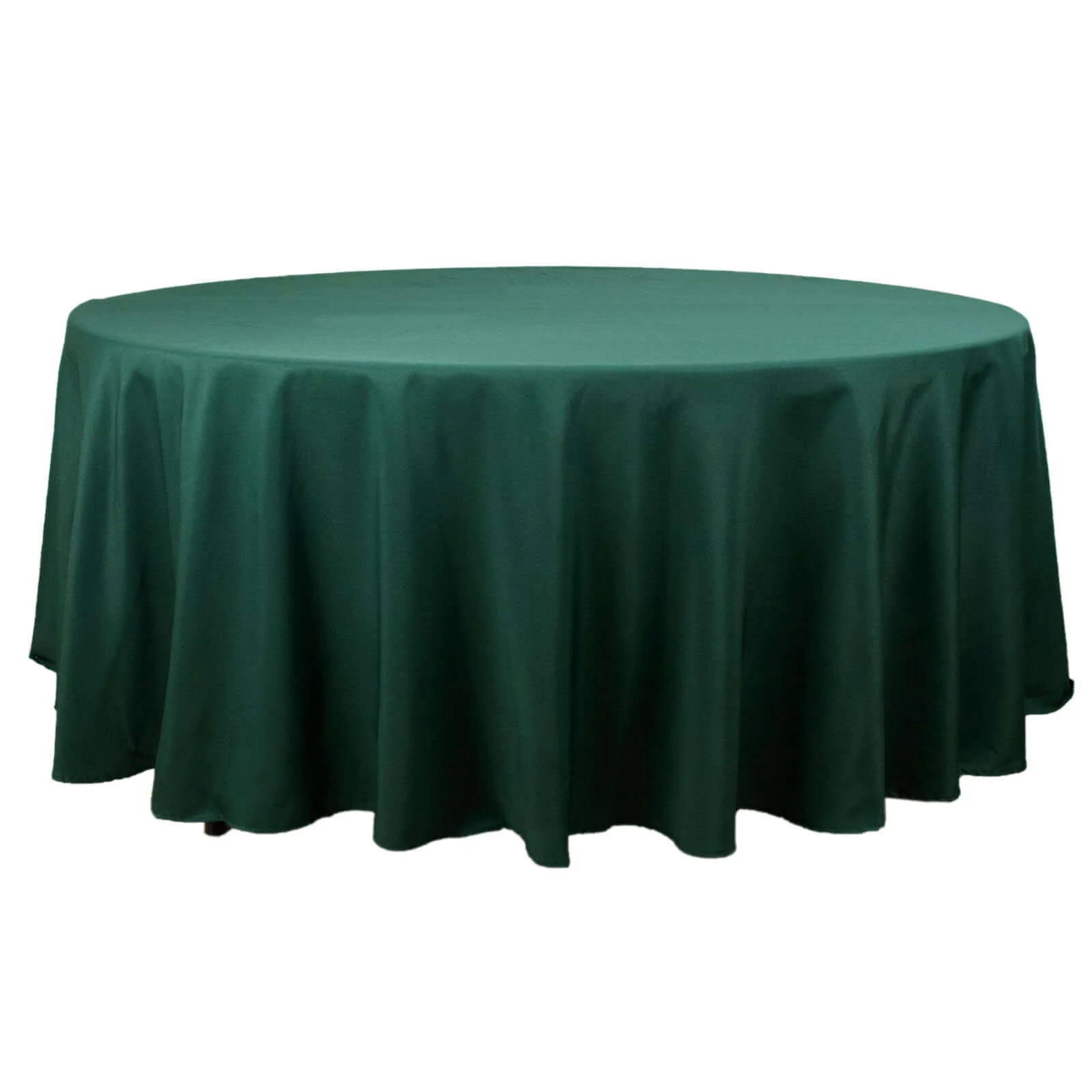 Premium Polyester Round Tablecloth 108" Hunter Emerald Green - 220GSM Wrinkle-Resistant & Durable Table Cover - Image 5