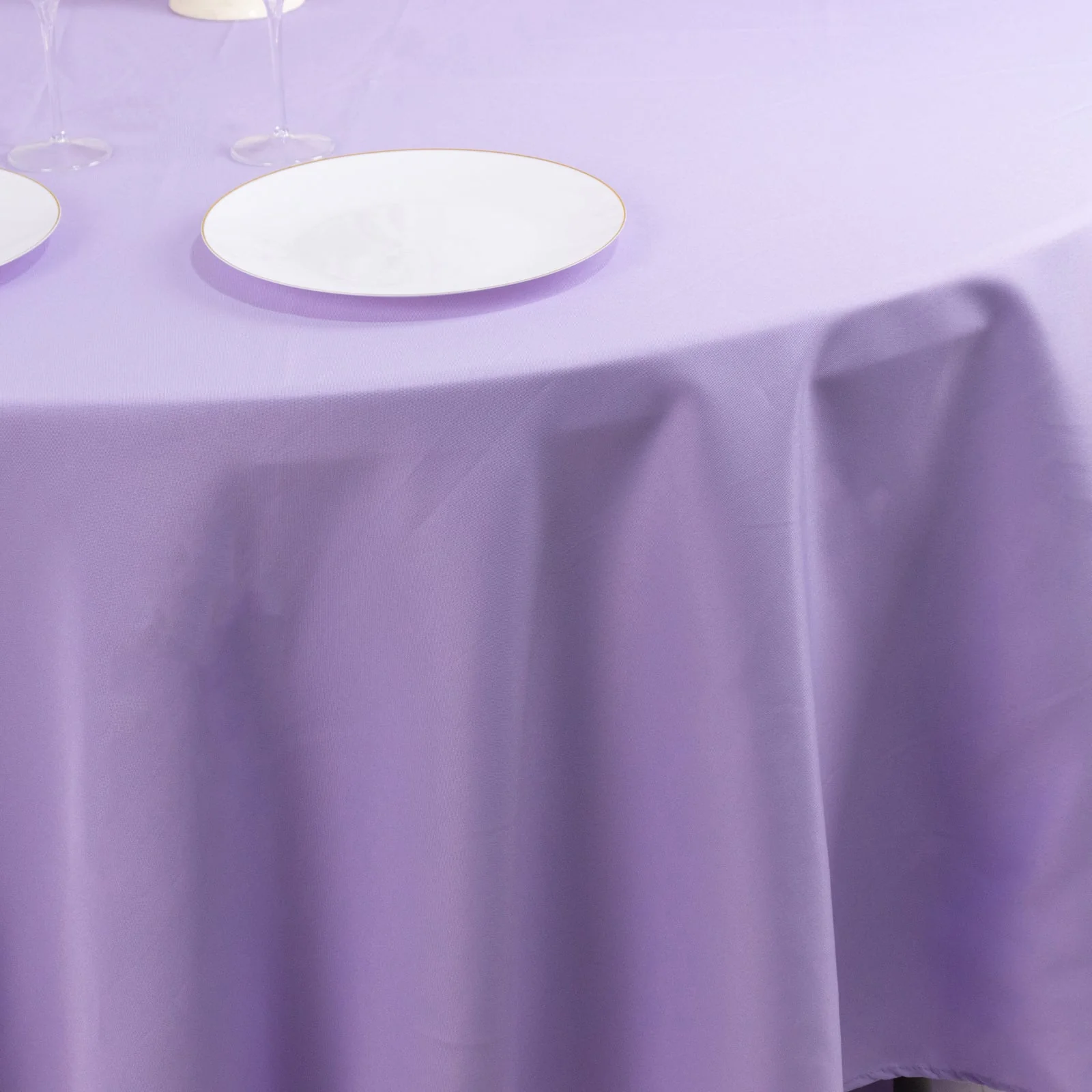 Premium Polyester Round Tablecloth 108" Lavender Lilac - 220GSM Wrinkle-Resistant & Durable Table Cover - Image 6