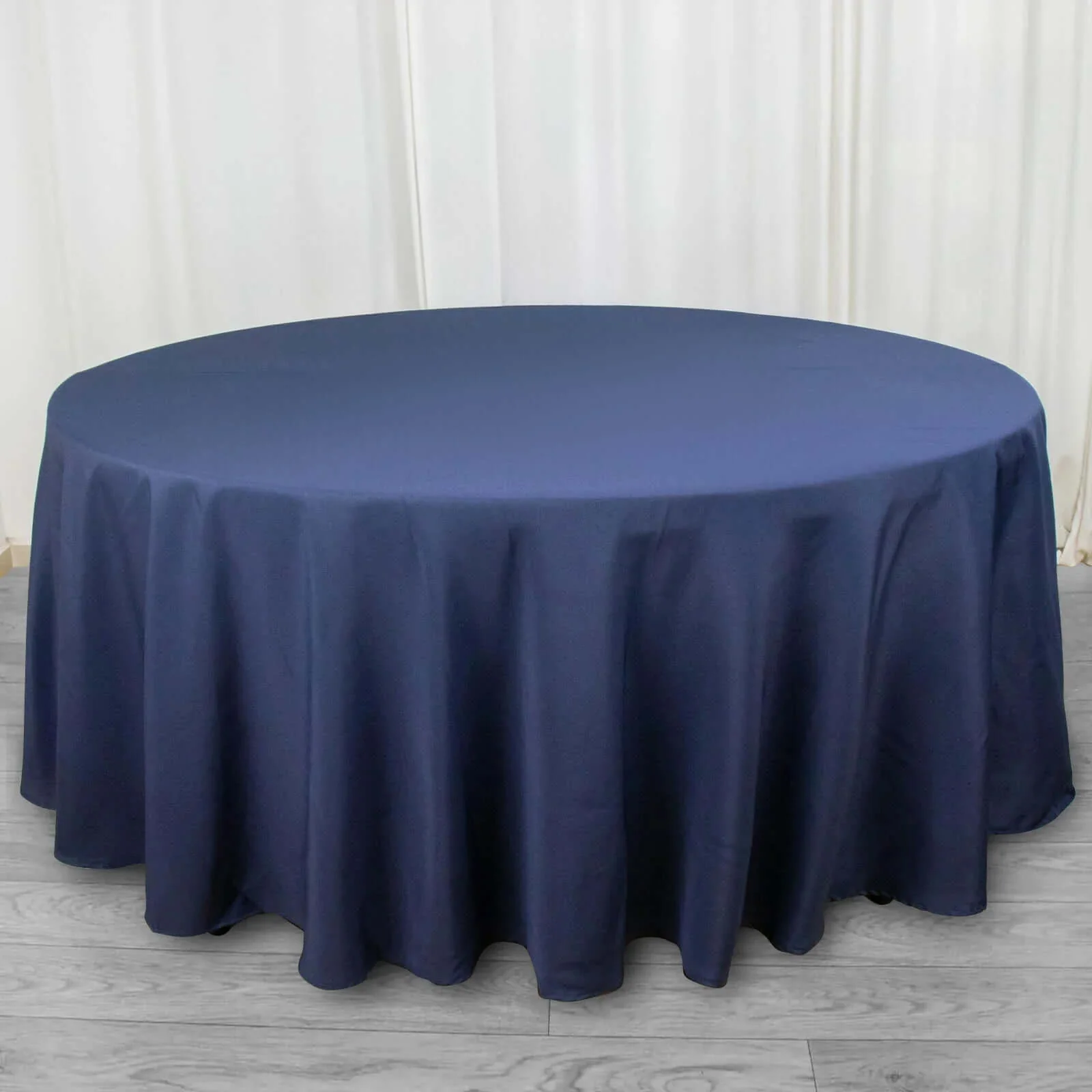 Premium Polyester Round Tablecloth 108" Navy Blue - 220GSM Wrinkle-Resistant & Durable Table Cover