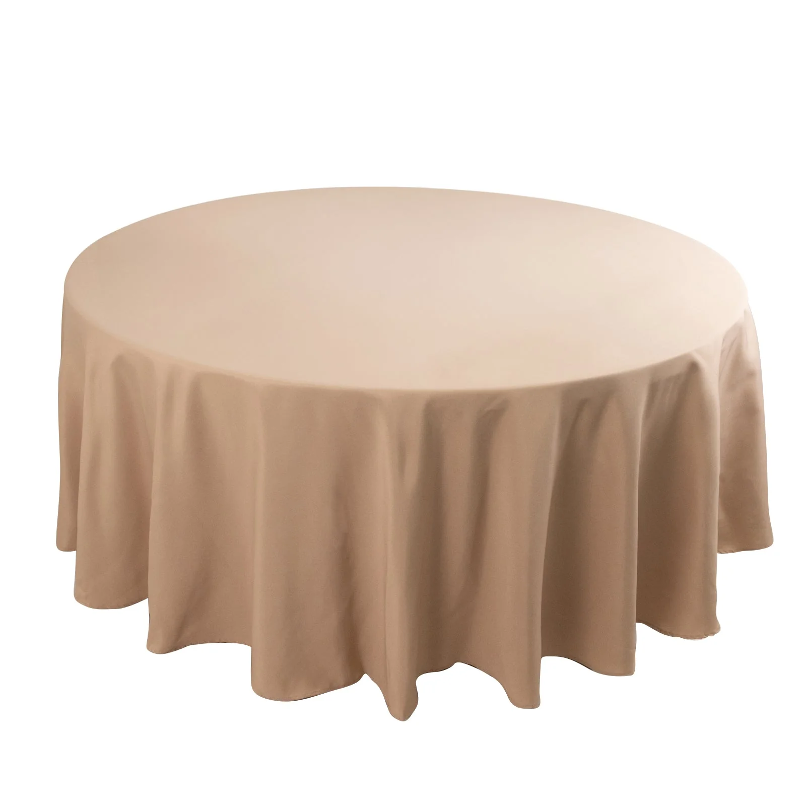 Premium Polyester Round Tablecloth 108" Nude - 220GSM Wrinkle-Resistant & Durable Table Cover - Image 3