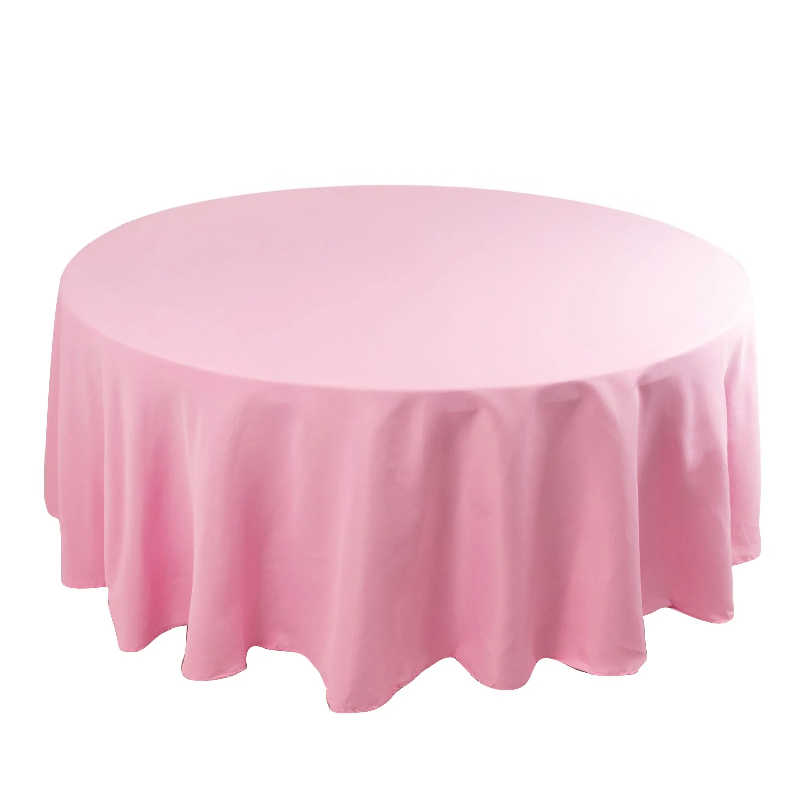 Premium Polyester Round Tablecloth 108" Pink - 220GSM Wrinkle-Resistant & Durable Table Cover - Image 3