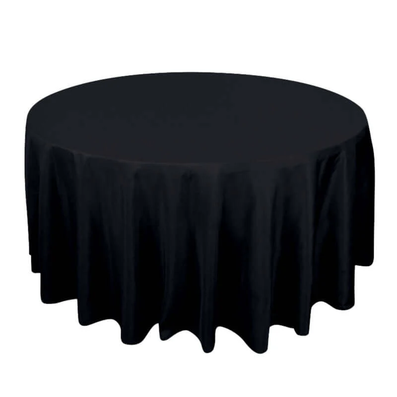 Premium Polyester Round Tablecloth 120" Black - Seamless 220GSM Wrinkle-Resistant & Durable Table Cover - Image 5