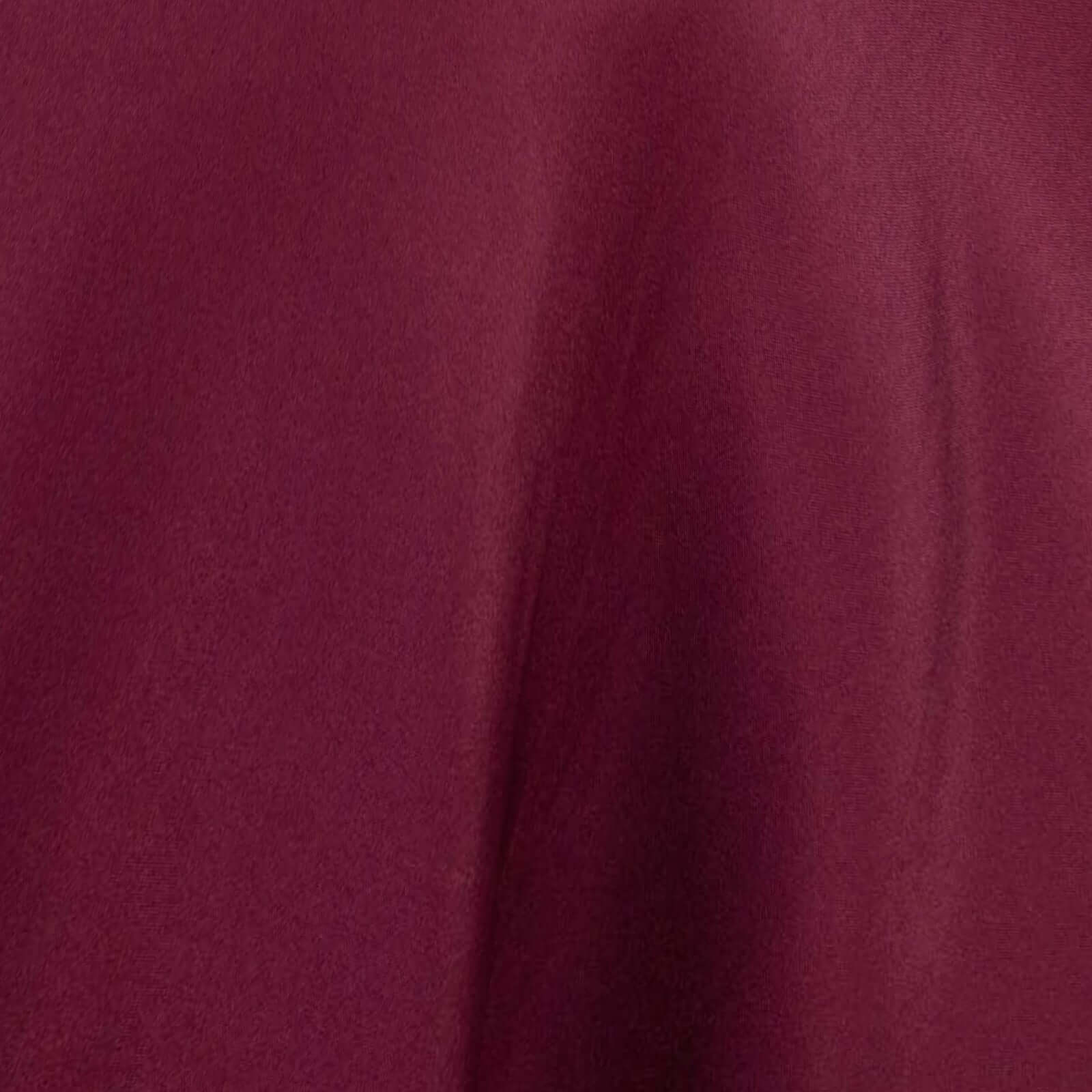 Premium Polyester Round Tablecloth 120" Burgundy - Seamless 220GSM Table Cover - Image 8