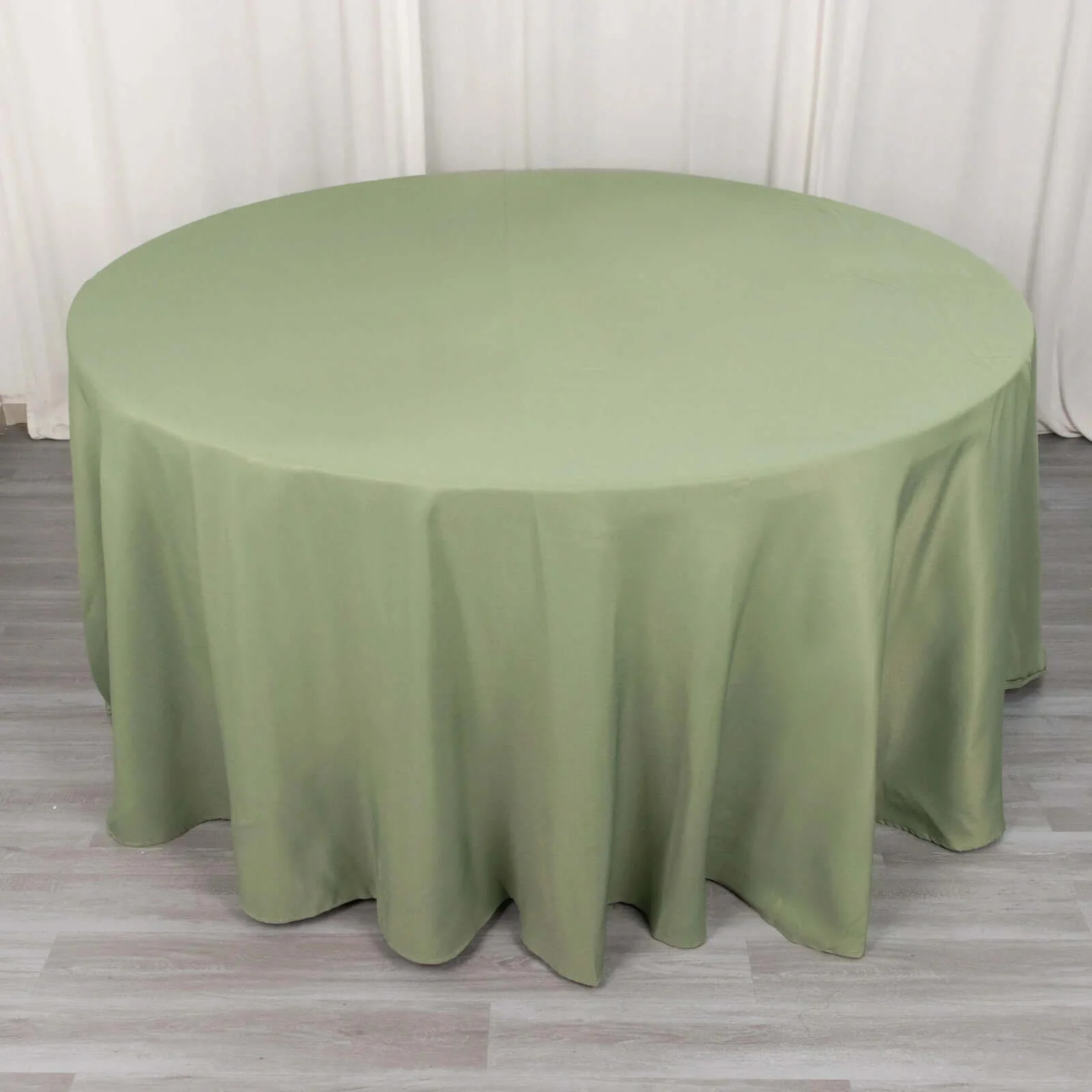 Premium Polyester Round Tablecloth 120" Dusty Sage Green - Seamless 220GSM Table Cover