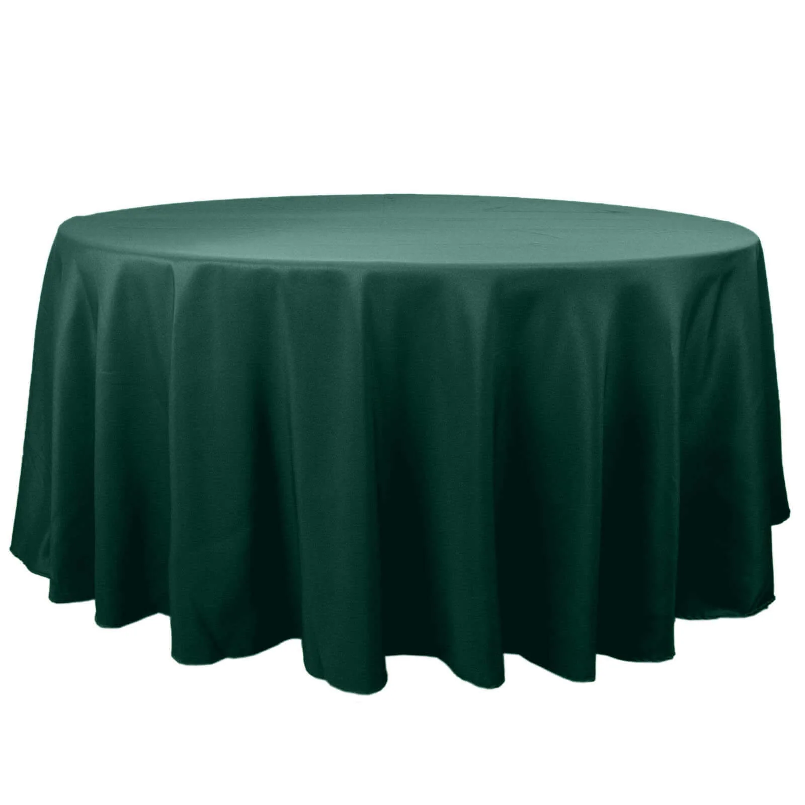 Premium Polyester Round Tablecloth 120" Hunter Emerald Green - Seamless 220GSM Table Cover - Image 6