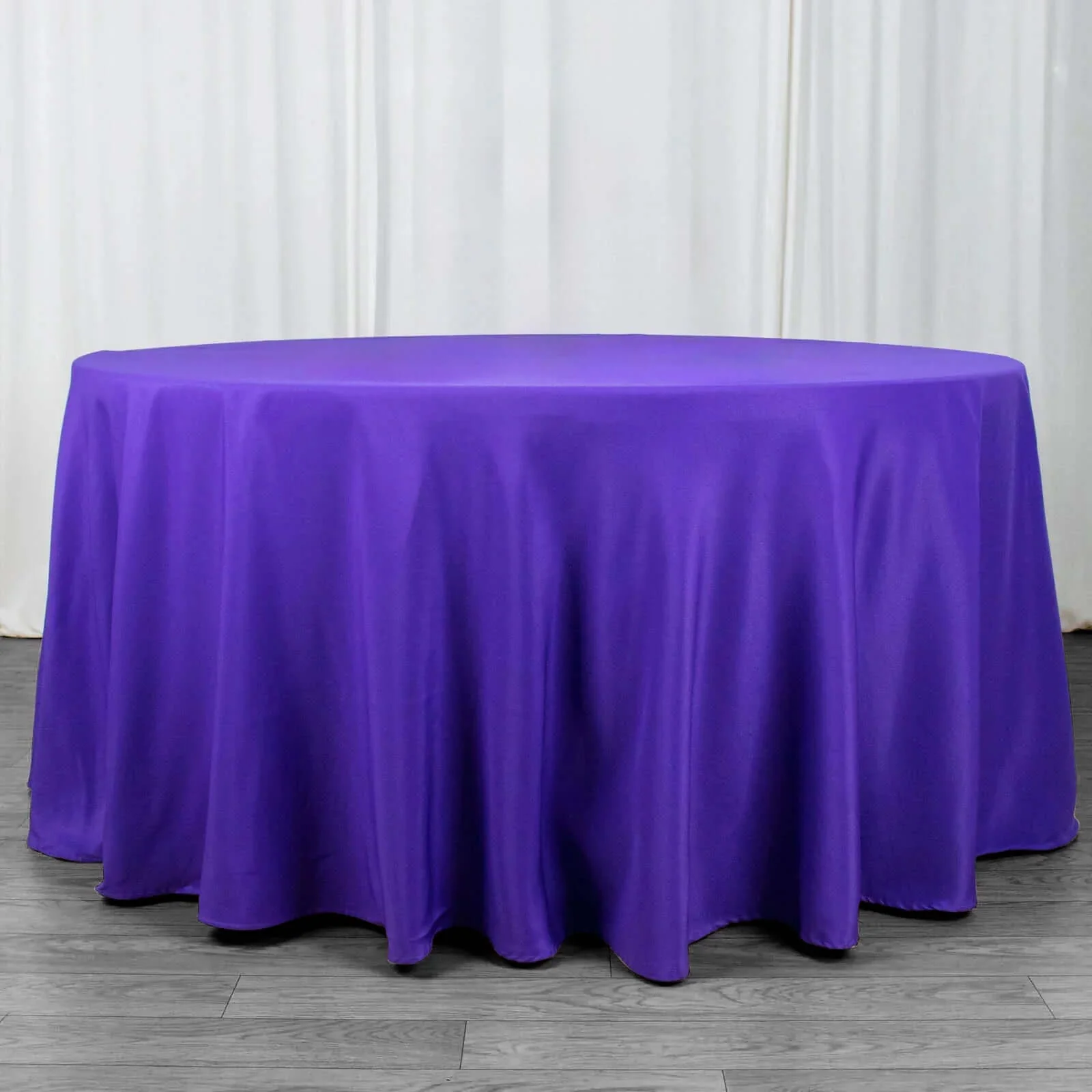 Premium Polyester Round Tablecloth 120" Purple - Seamless 220GSM Table Cover