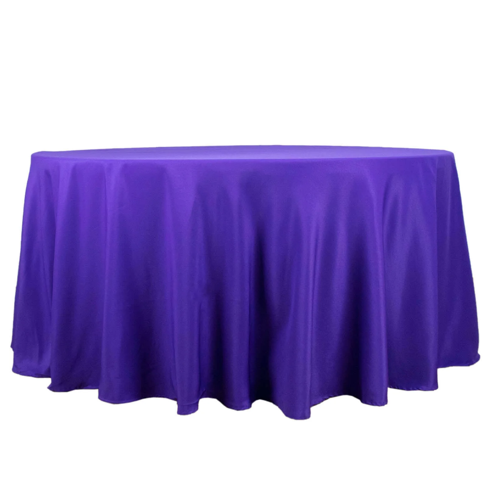 Premium Polyester Round Tablecloth 120" Purple - Seamless 220GSM Table Cover - Image 5