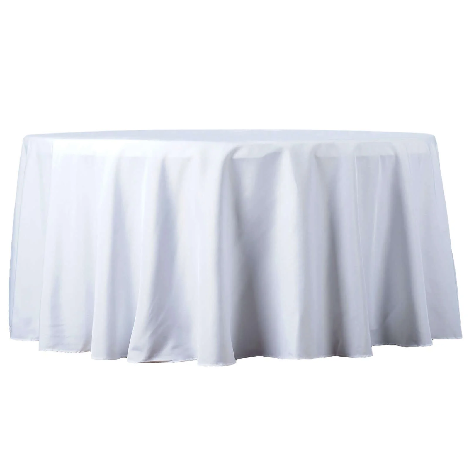 Premium Polyester Round Tablecloth 120" White - Seamless 220GSM Wrinkle-Resistant & Durable Table Cover - Image 6
