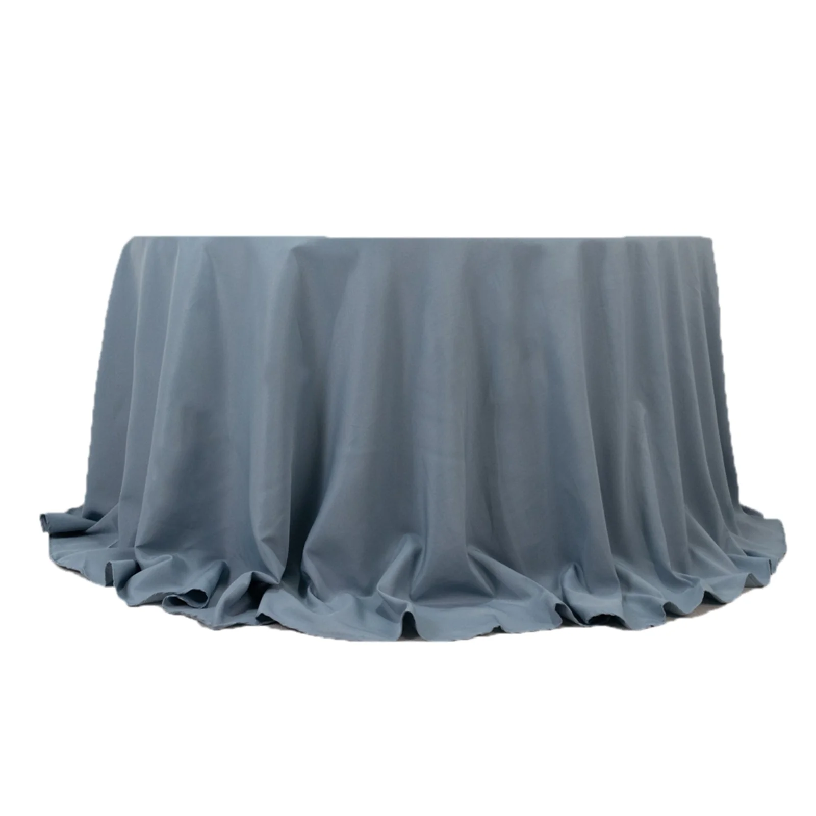 Premium Polyester Round Tablecloth 132" Dusty Blue - Seamless 220GSM Table Cover - Image 6