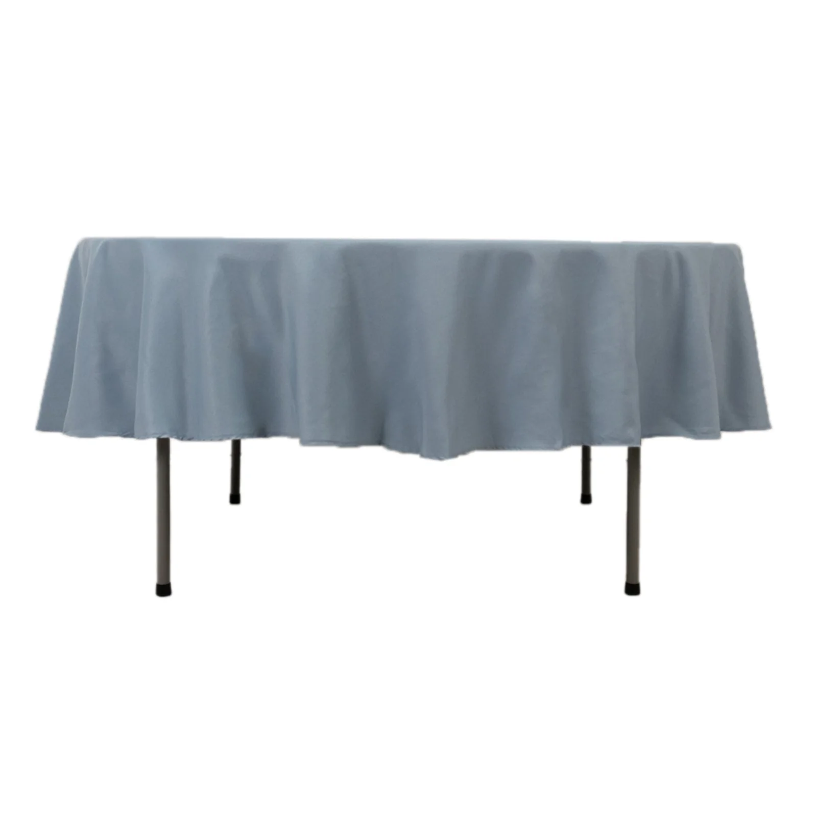 Premium Polyester Round Tablecloth 90" Dusty Blue - 220GSM Wrinkle-Resistant & Durable Table Cover - Image 6