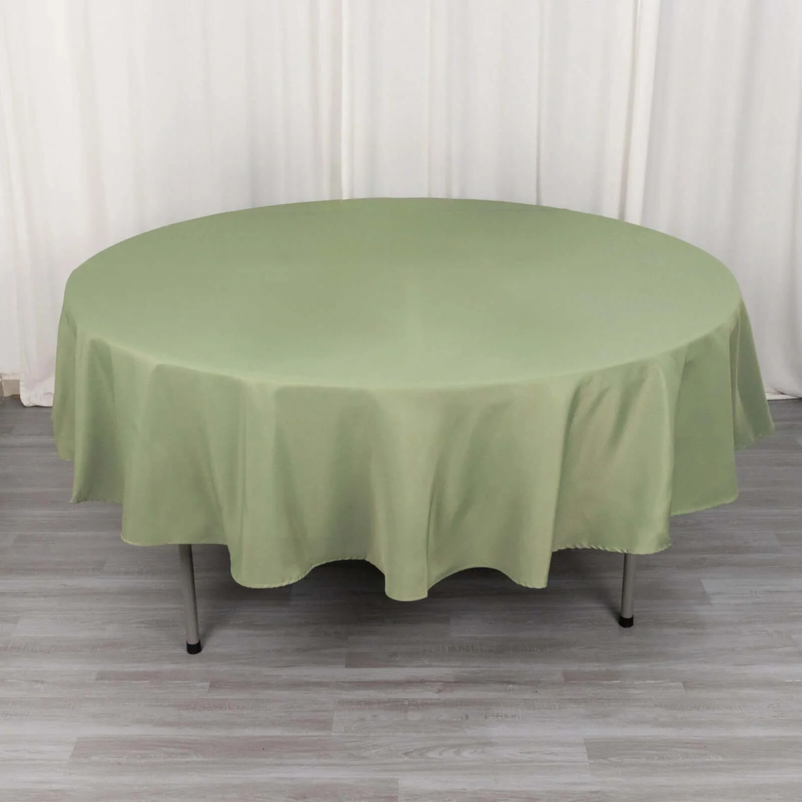 Premium Polyester Round Tablecloth 90" Dusty Sage Green - 220GSM Wrinkle-Resistant & Durable Table Cover
