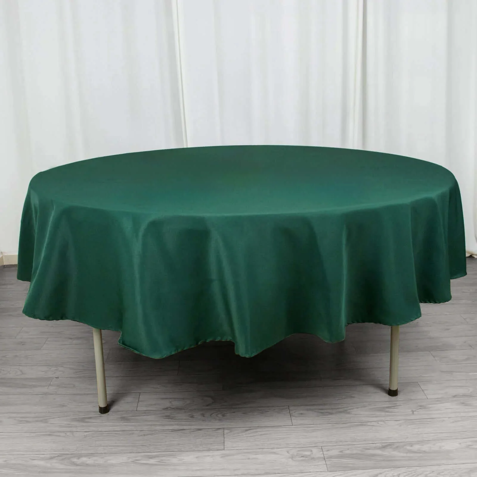 Premium Polyester Round Tablecloth 90" Hunter Emerald Green - 220GSM Wrinkle-Resistant & Durable Fabric