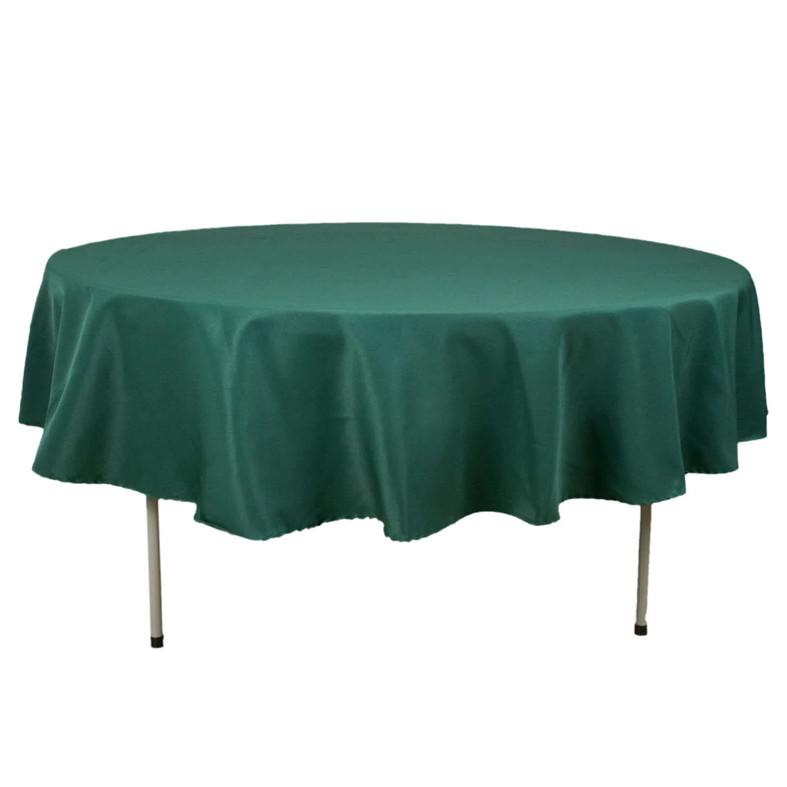 Premium Polyester Round Tablecloth 90" Hunter Emerald Green - 220GSM Wrinkle-Resistant & Durable Fabric - Image 6