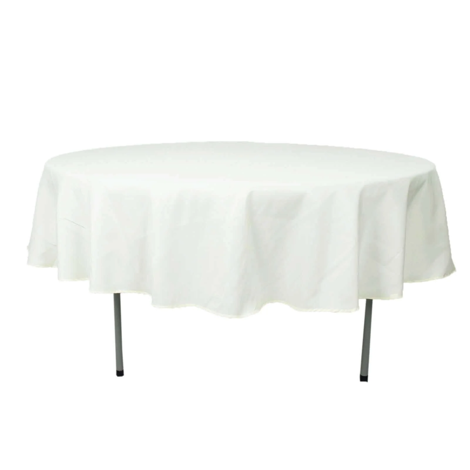 Premium Polyester Round Tablecloth 90" Ivory - 220GSM Wrinkle-Resistant & Durable Table Cover - Image 5